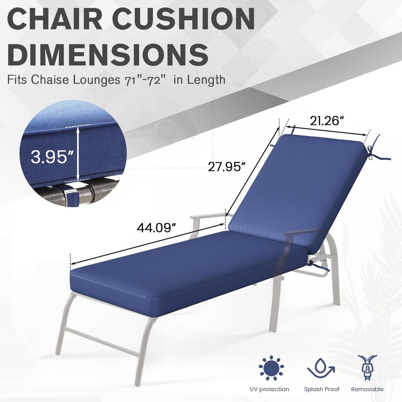 Outdoor Chaise Lounge Cushions (Set of 2) product image