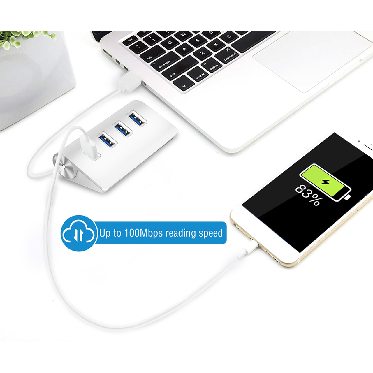 Aluminum 4-Port USB 3.0 Hub product image