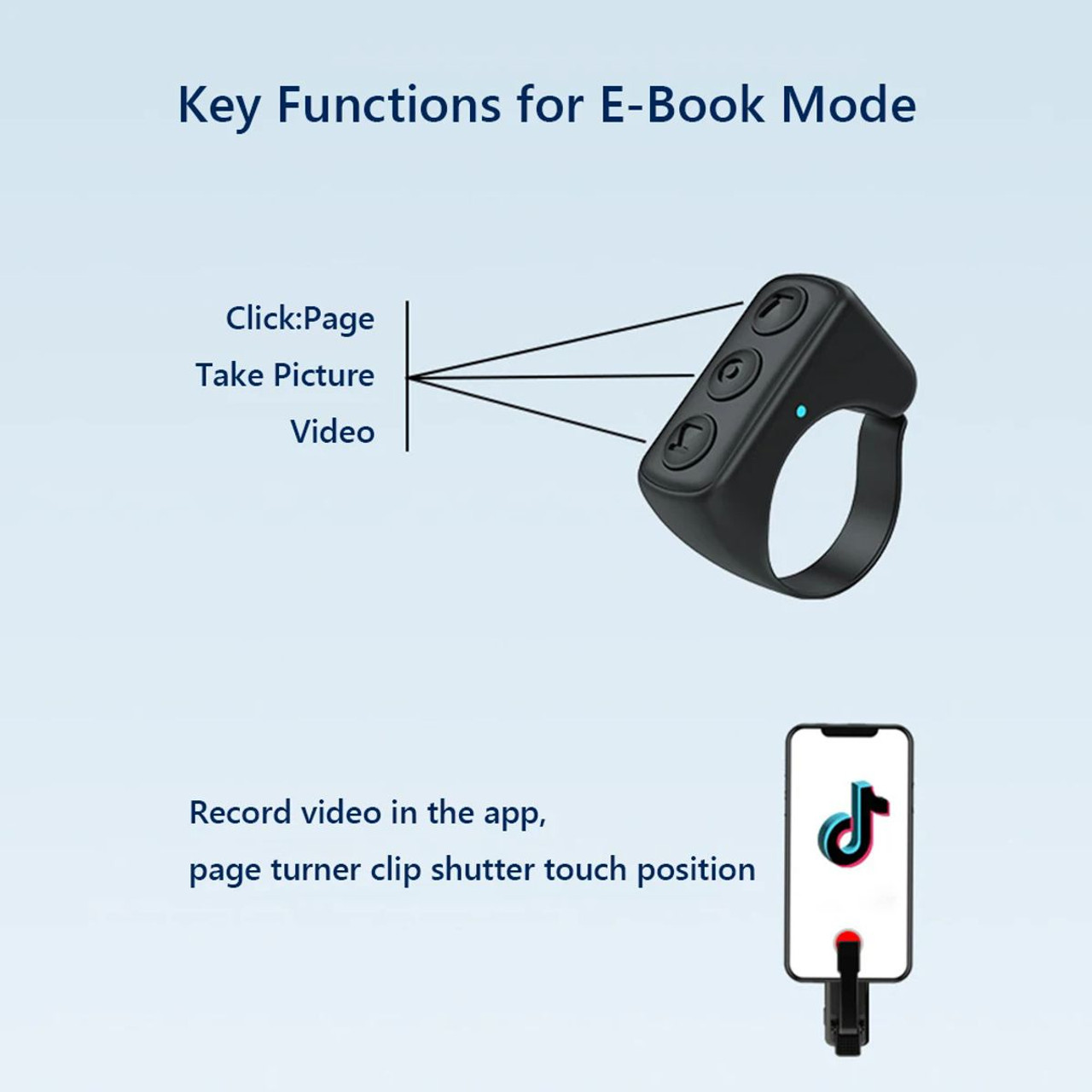 Bluetooth Page Turner and TikTok Scrolling Ring product image