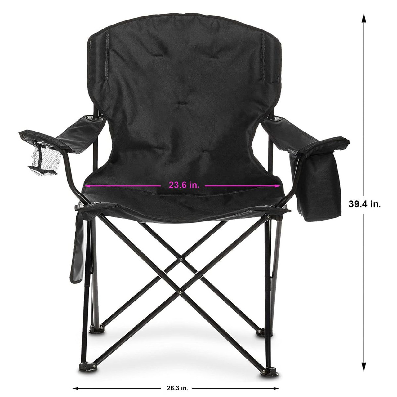 Durable Extra-Large Camping Chair with Padded Seat and Beverage Storage product image
