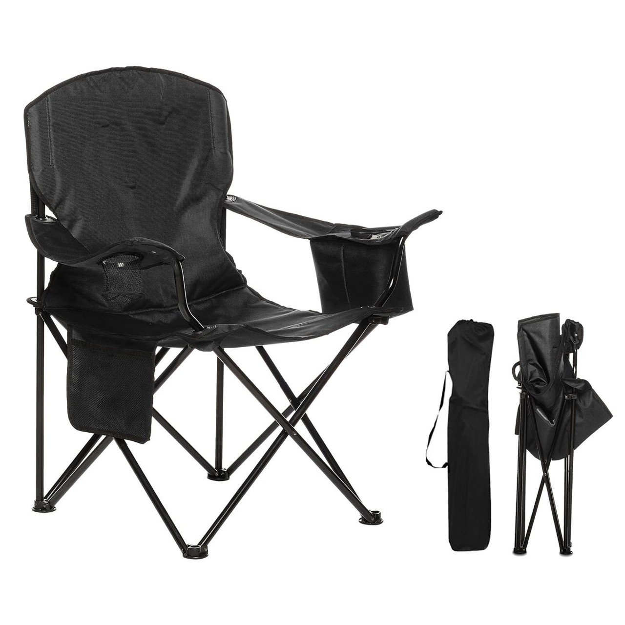 Durable Extra-Large Camping Chair with Padded Seat and Beverage Storage product image