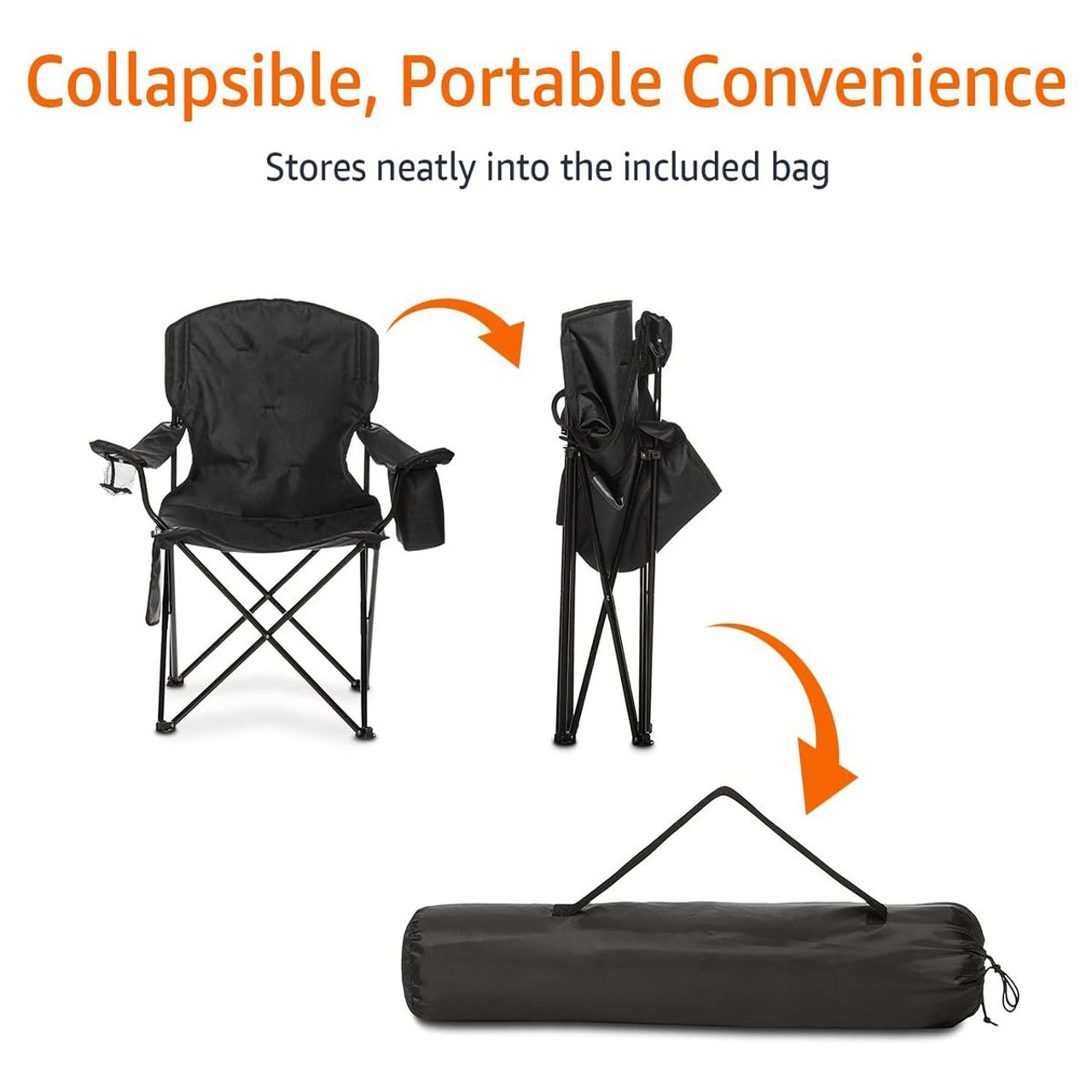 Durable Extra-Large Camping Chair with Padded Seat and Beverage Storage product image