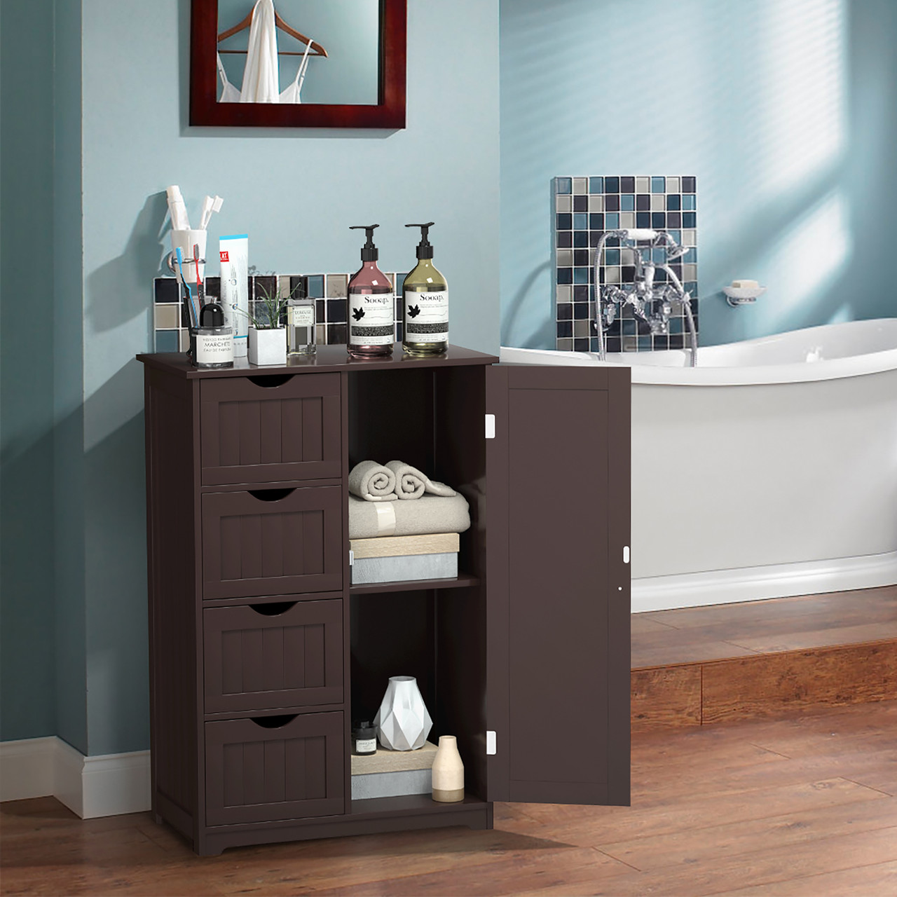 4-Drawer Standing Bathroom Storage Cabinet product image