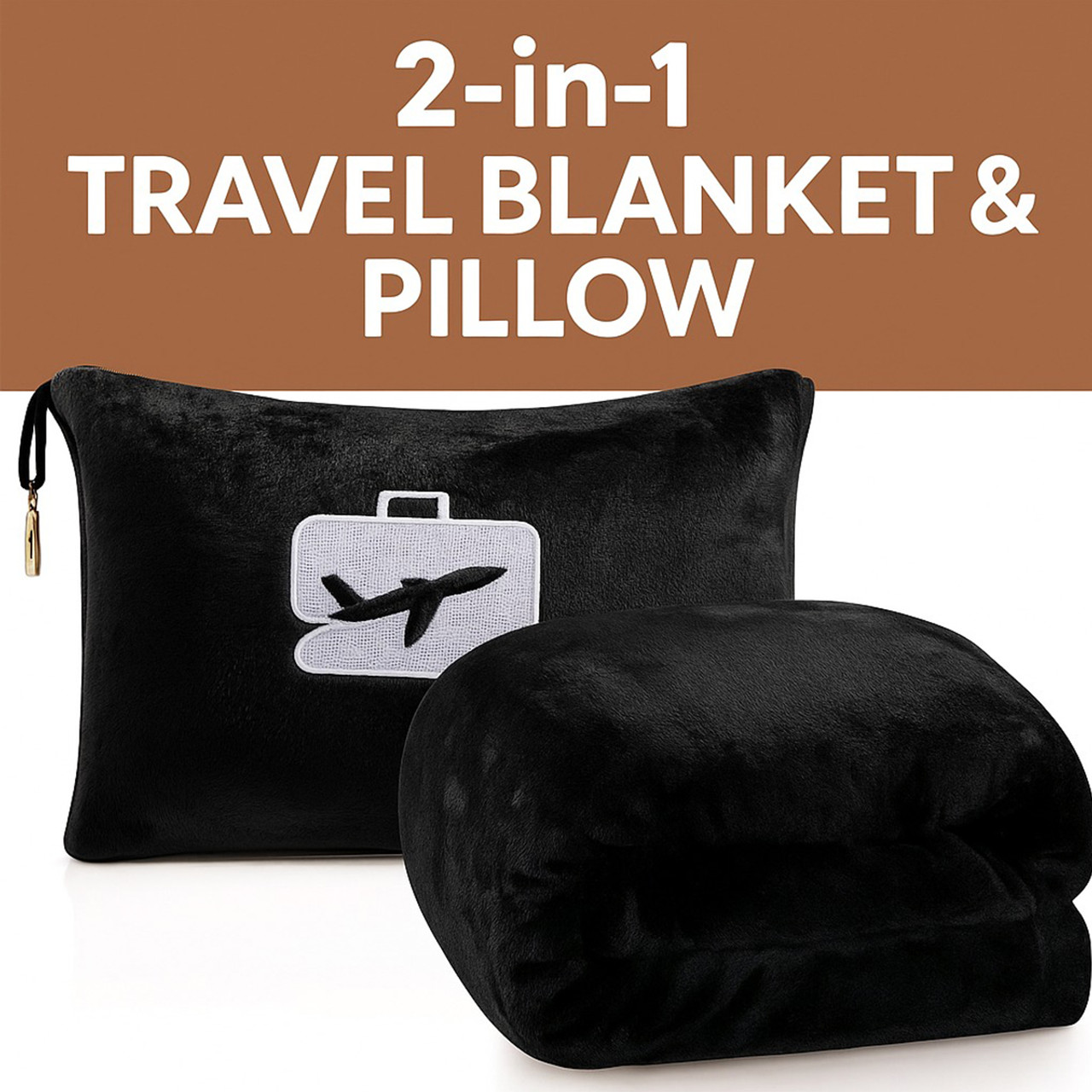 COMFORT FLY 2-in-1 Travel Pillow & Blanket (1- or 2-Pack) product image