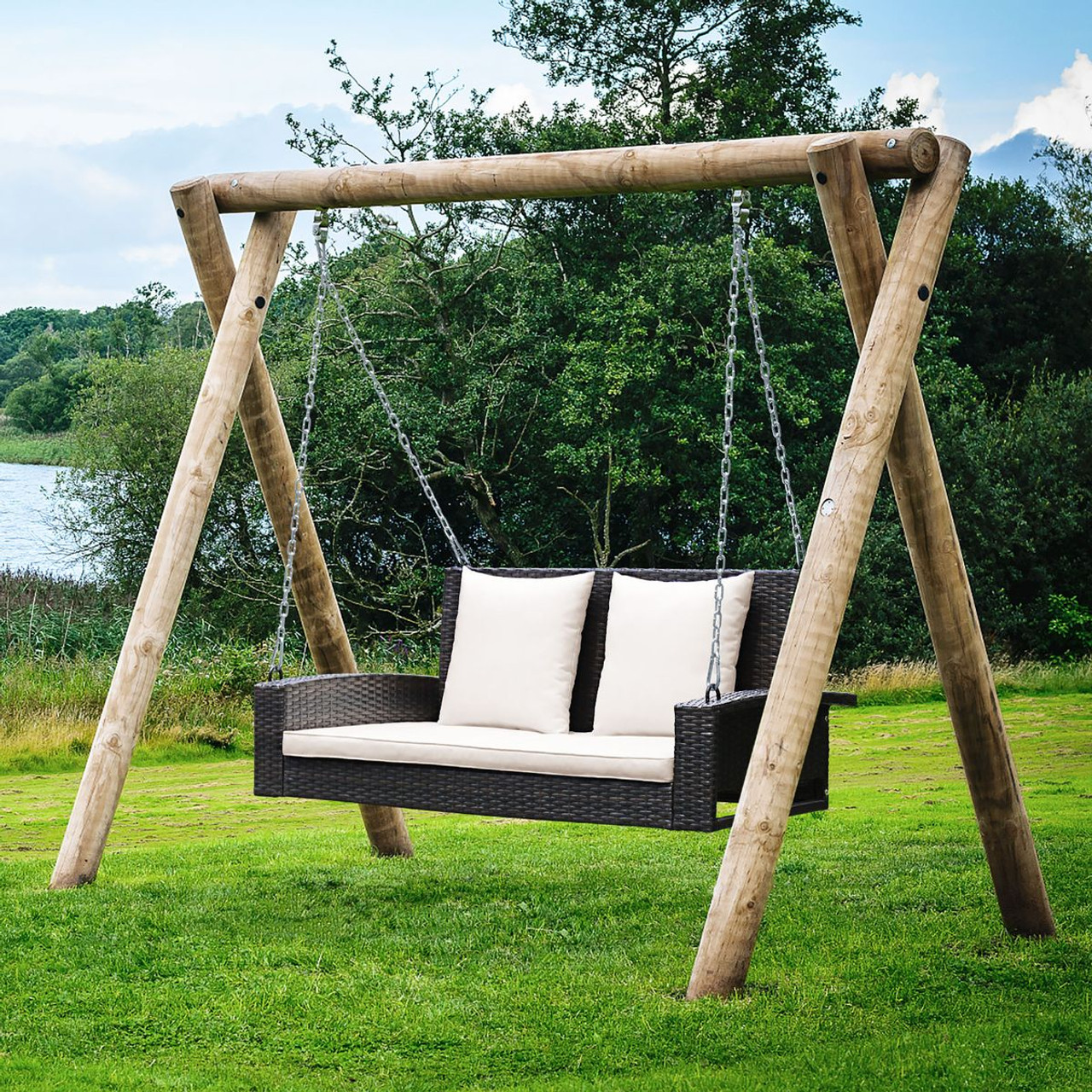 2-Person Rattan Porch Swing product image