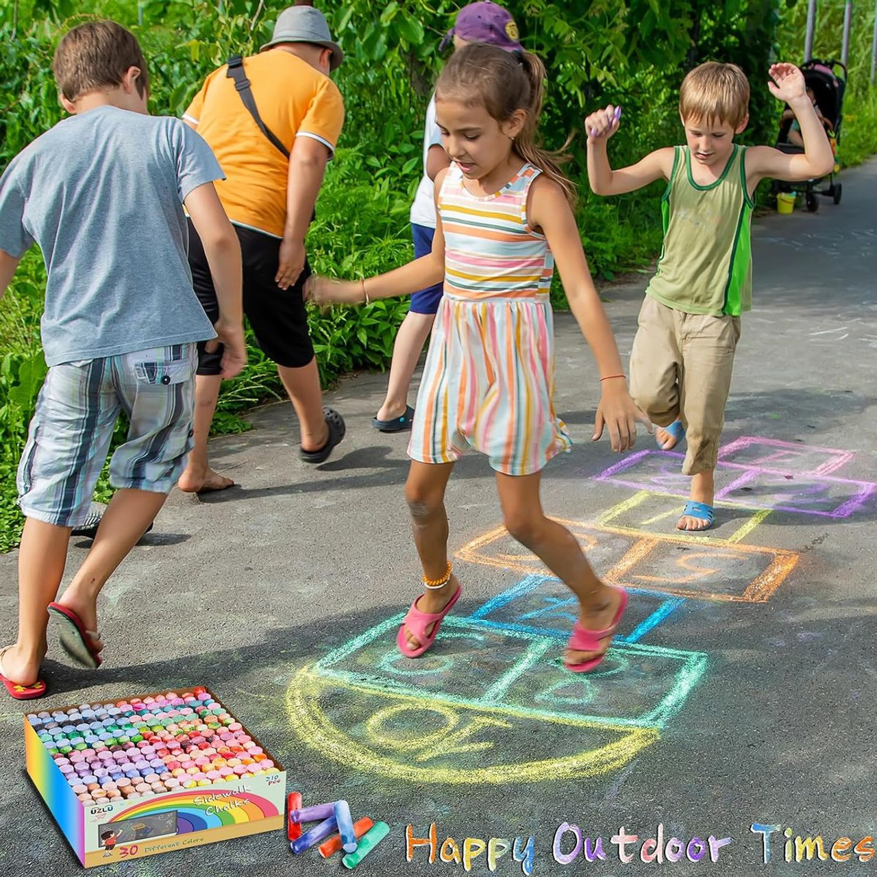 210-Piece Tie-Dye Sidewalk Chalk (30 Colors) product image
