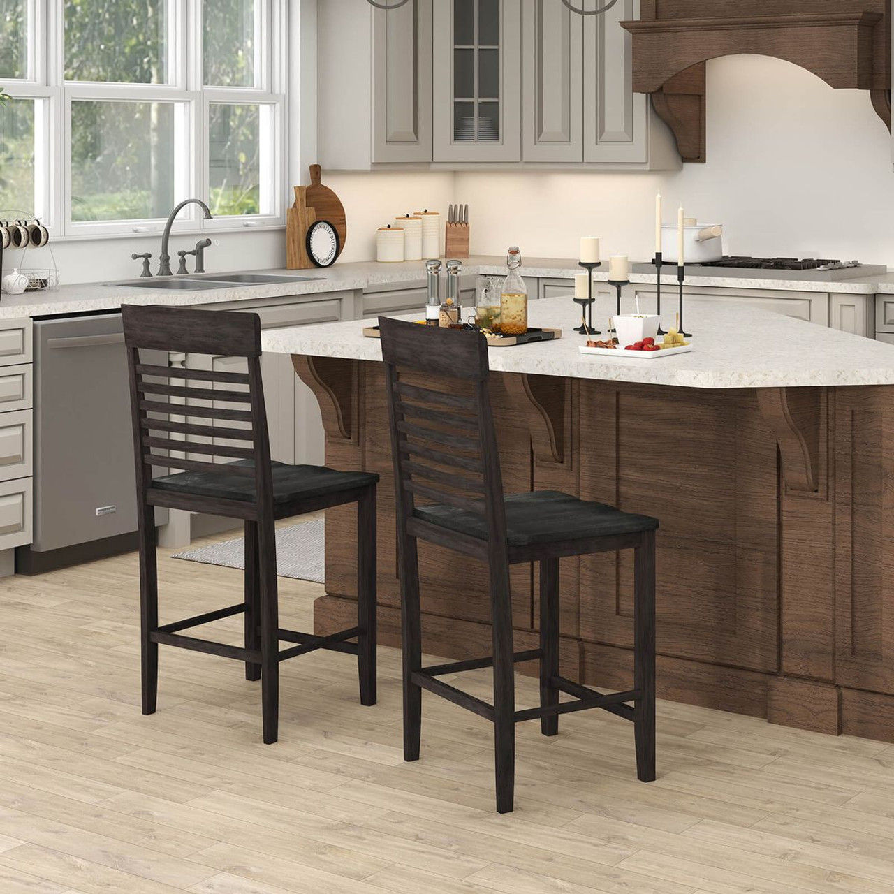 Counter-Height Dining Chair with Footrests  product image