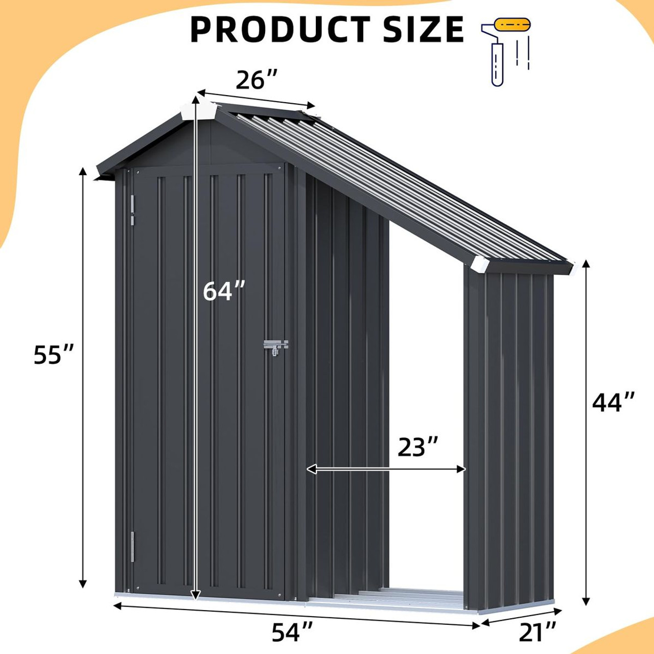 Waterproof Outdoor Cabinet with Shelves and Lean-To product image