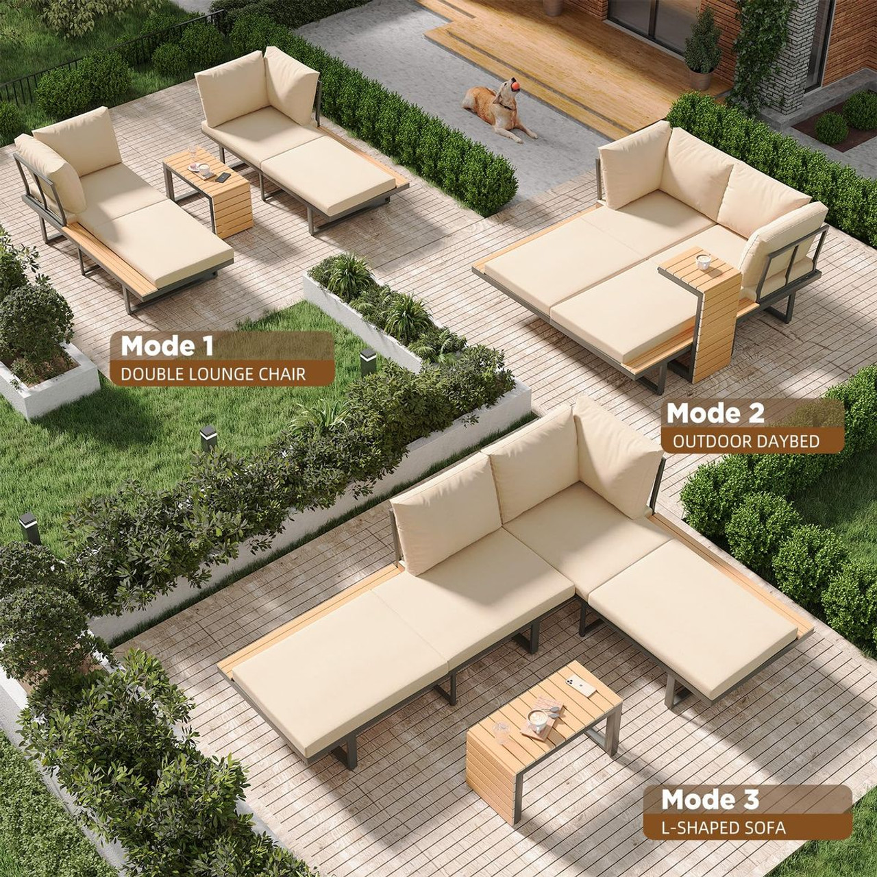 Convertible Patio Furniture Set with Waterproof Cover product image