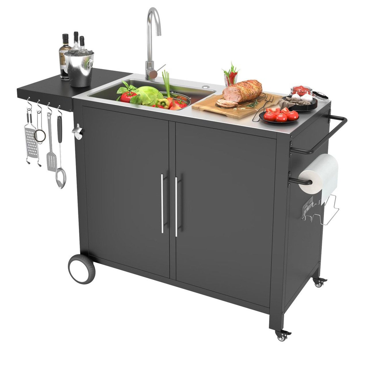 Outdoor Stainless Steel Grill Prep Table Cabinet   product image