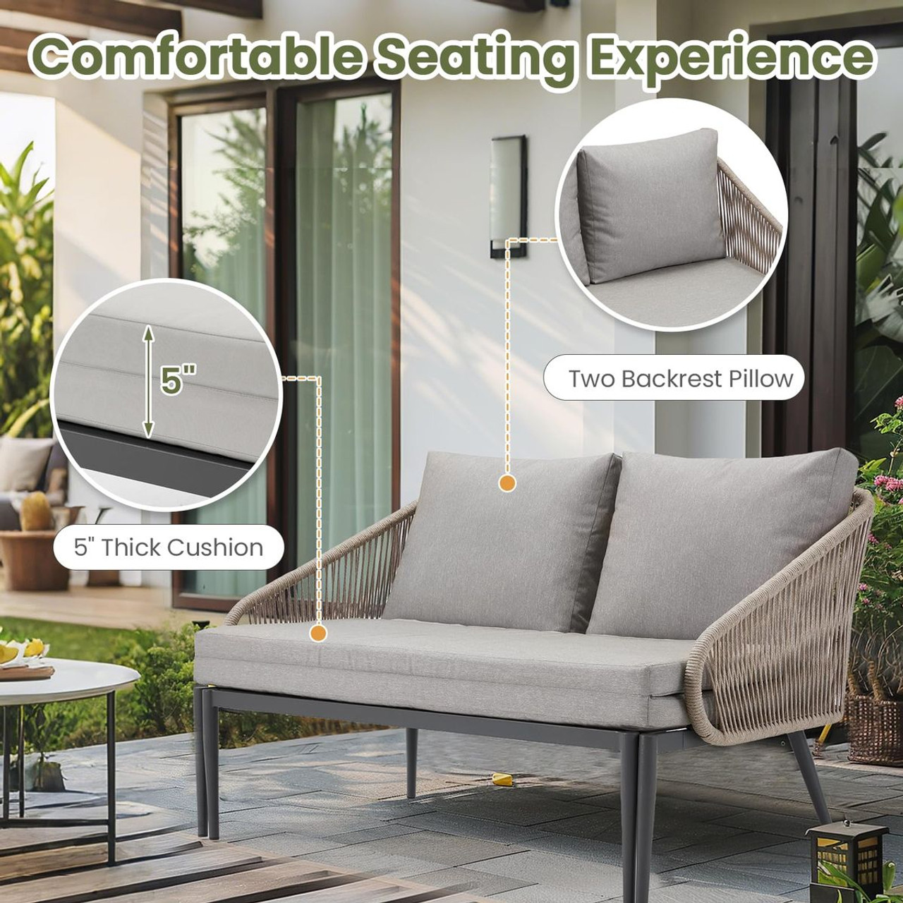 Outdoor Convertible Double Chaise Lounge Chair product image