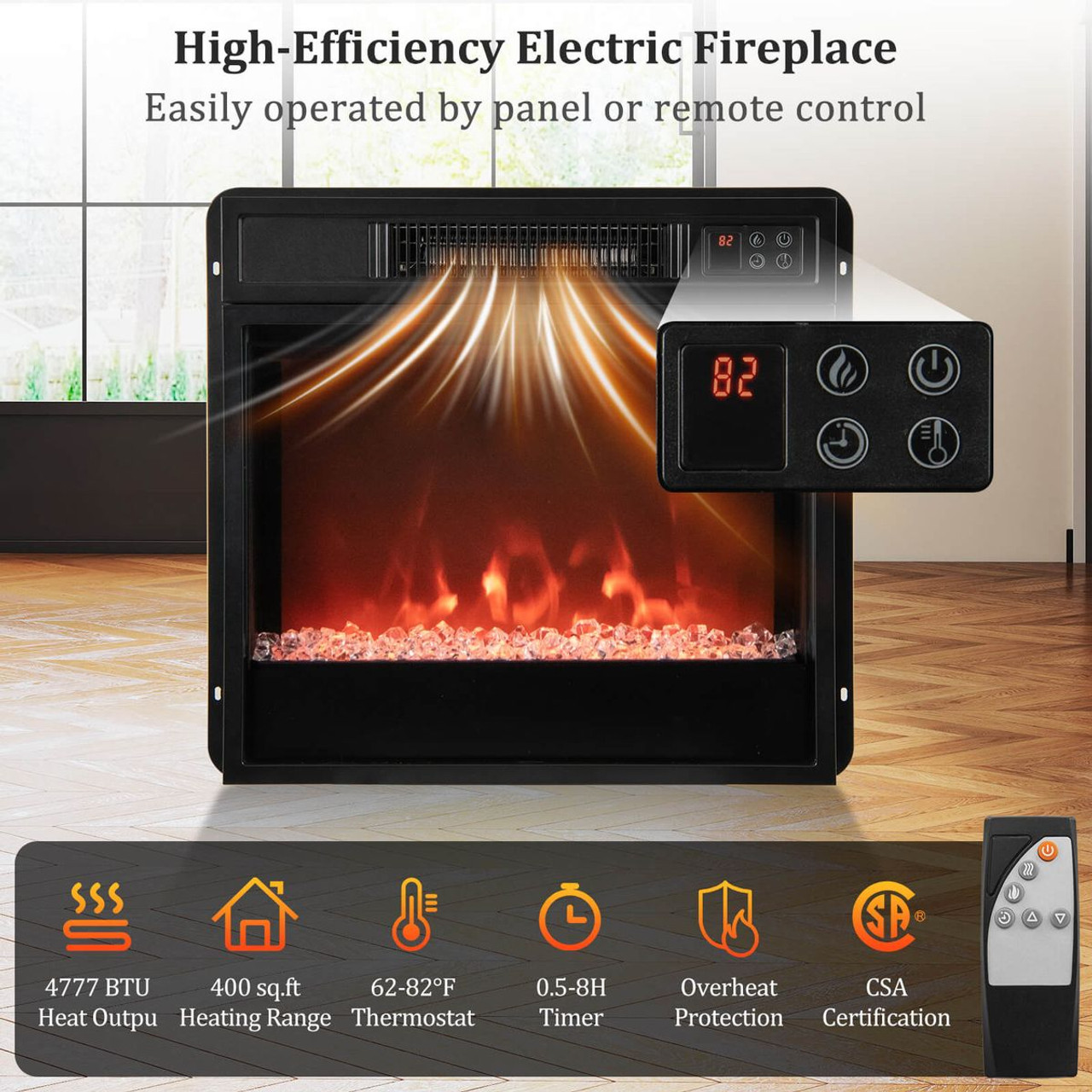  Electric Fireplace TV Stand with LED Lights and Remote product image