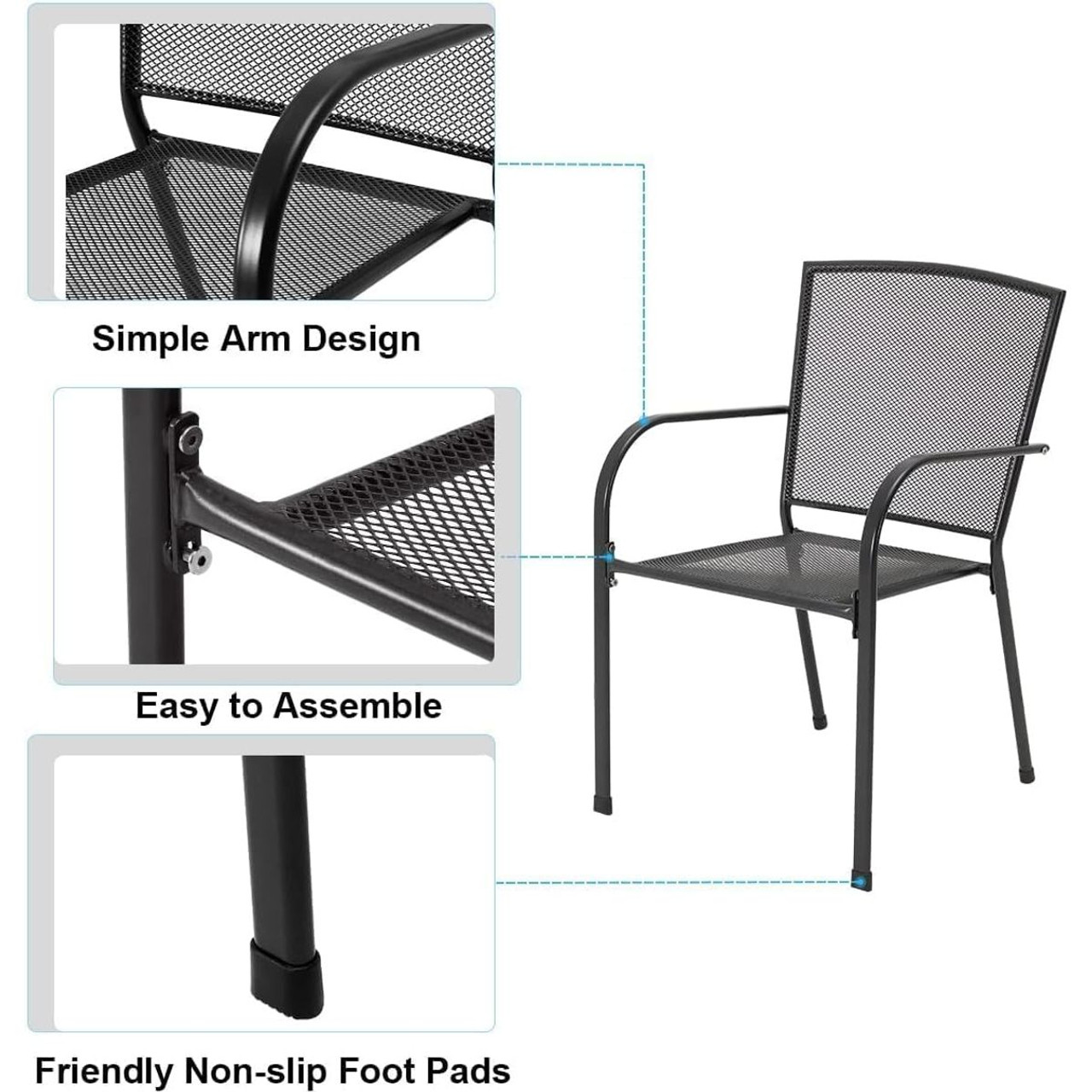 Stackable Outdoor Patio Chairs (Set of 4) product image