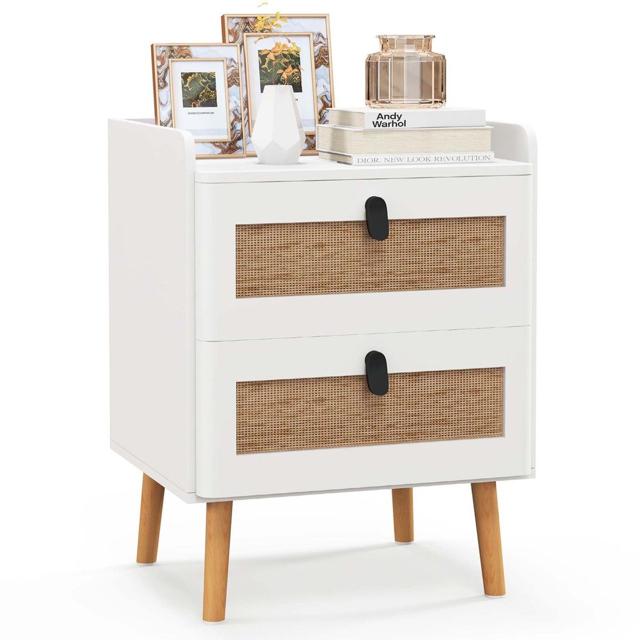 Modern Nightstand End Bedside Table with Pine Wood Legs product image