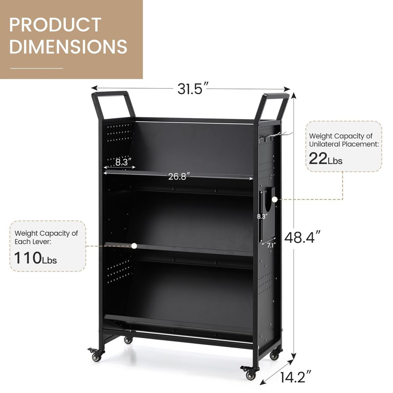 Book Cart with Wheels  product image