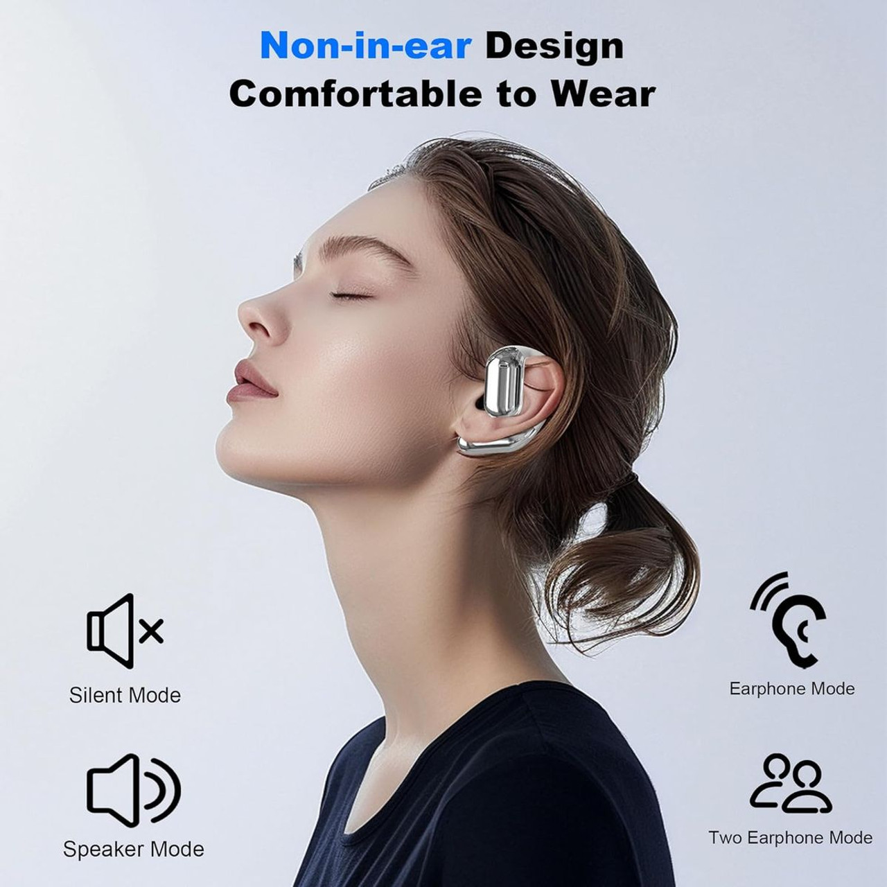 AI Language Translation Earbuds, AI Wireless Translator Earbuds Real Time for 144 Languages, Bluetooth 5.4 Headphones for Travel Business (White) product image