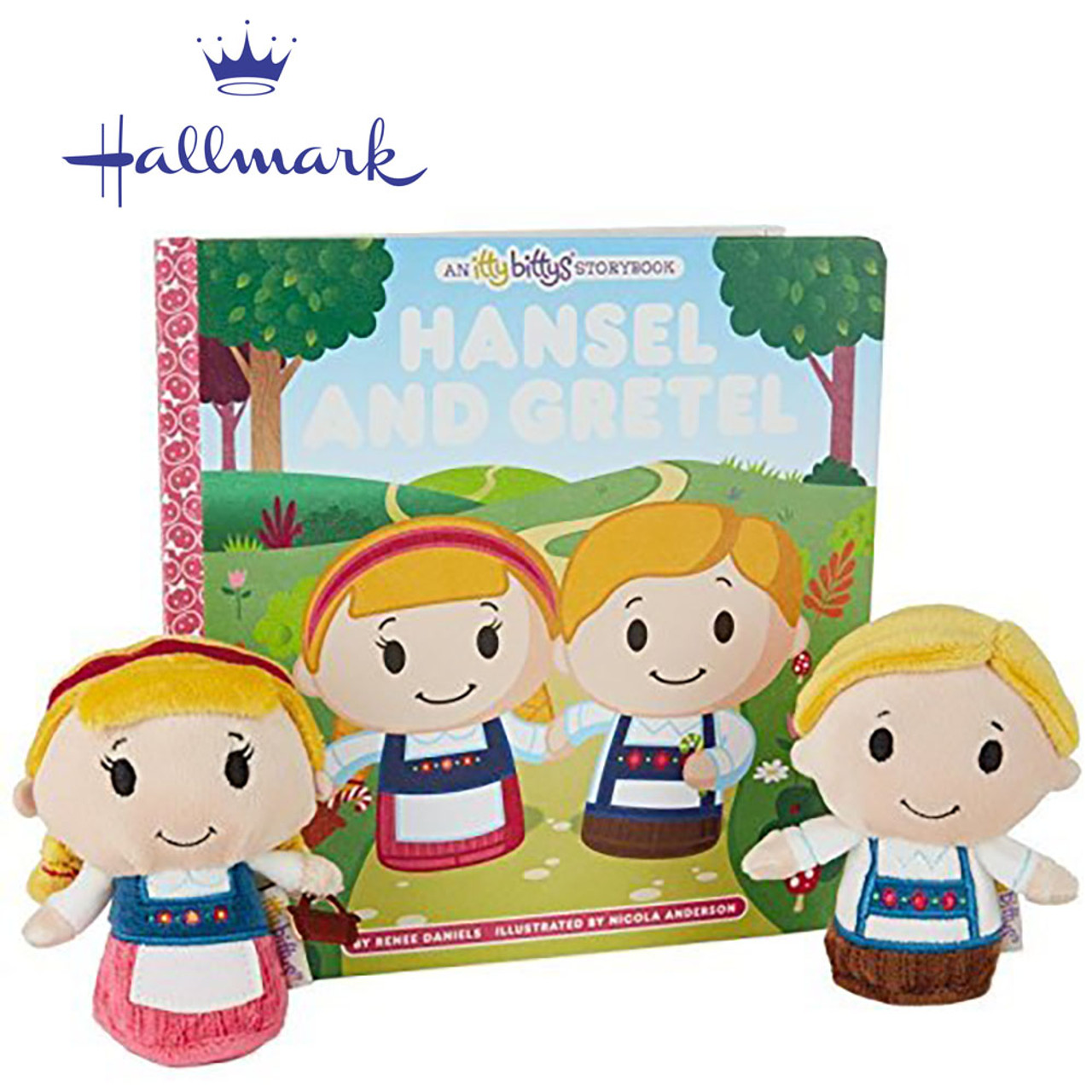 Hallmark itty bittys® Hansel and Gretel Storybook Set with 2 Stuffed Toys product image