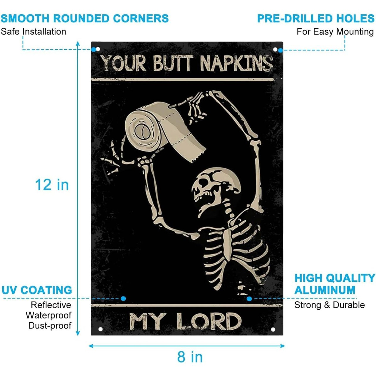 Vintage Skeleton Butt Napkins Sign  product image