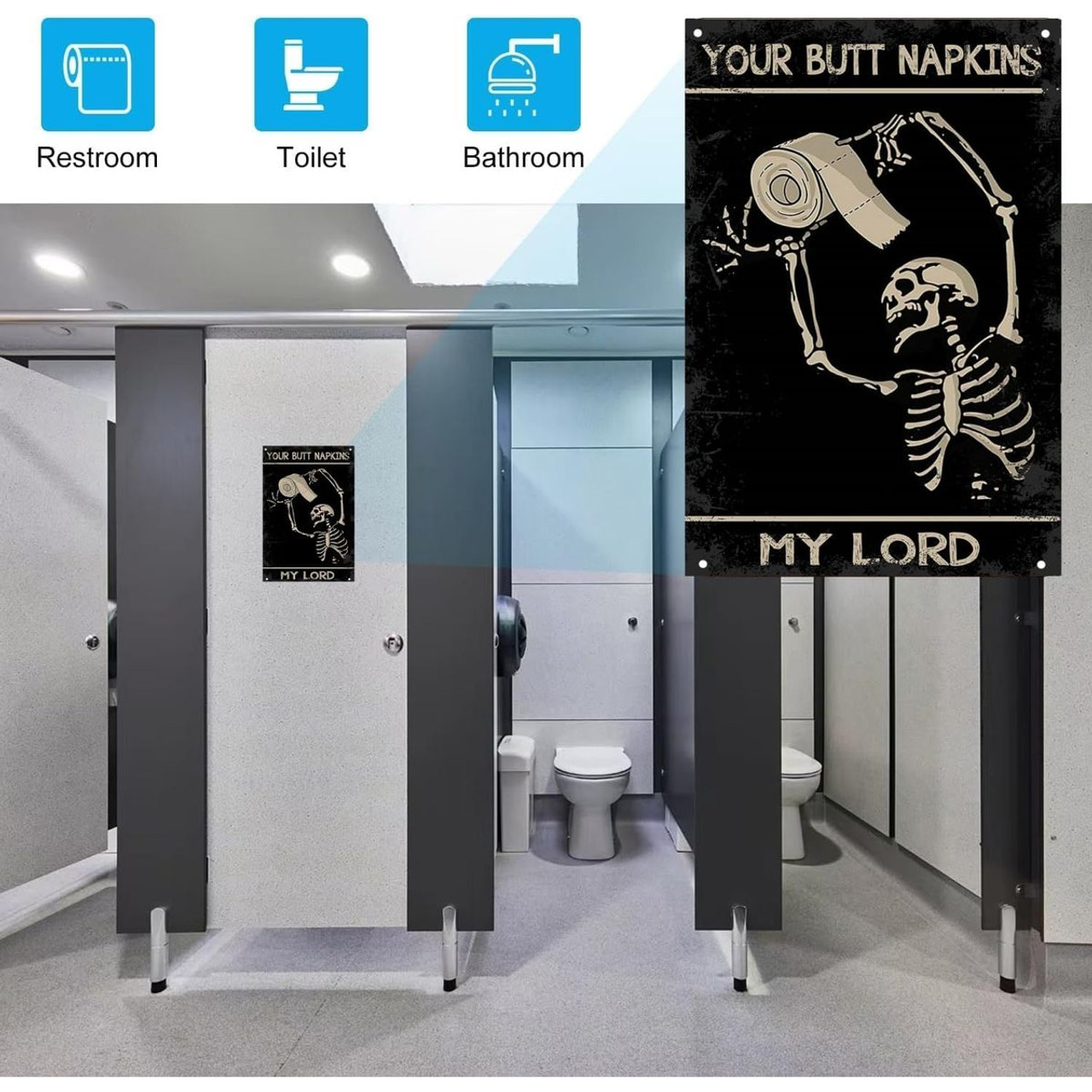 Vintage Skeleton Butt Napkins Sign  product image