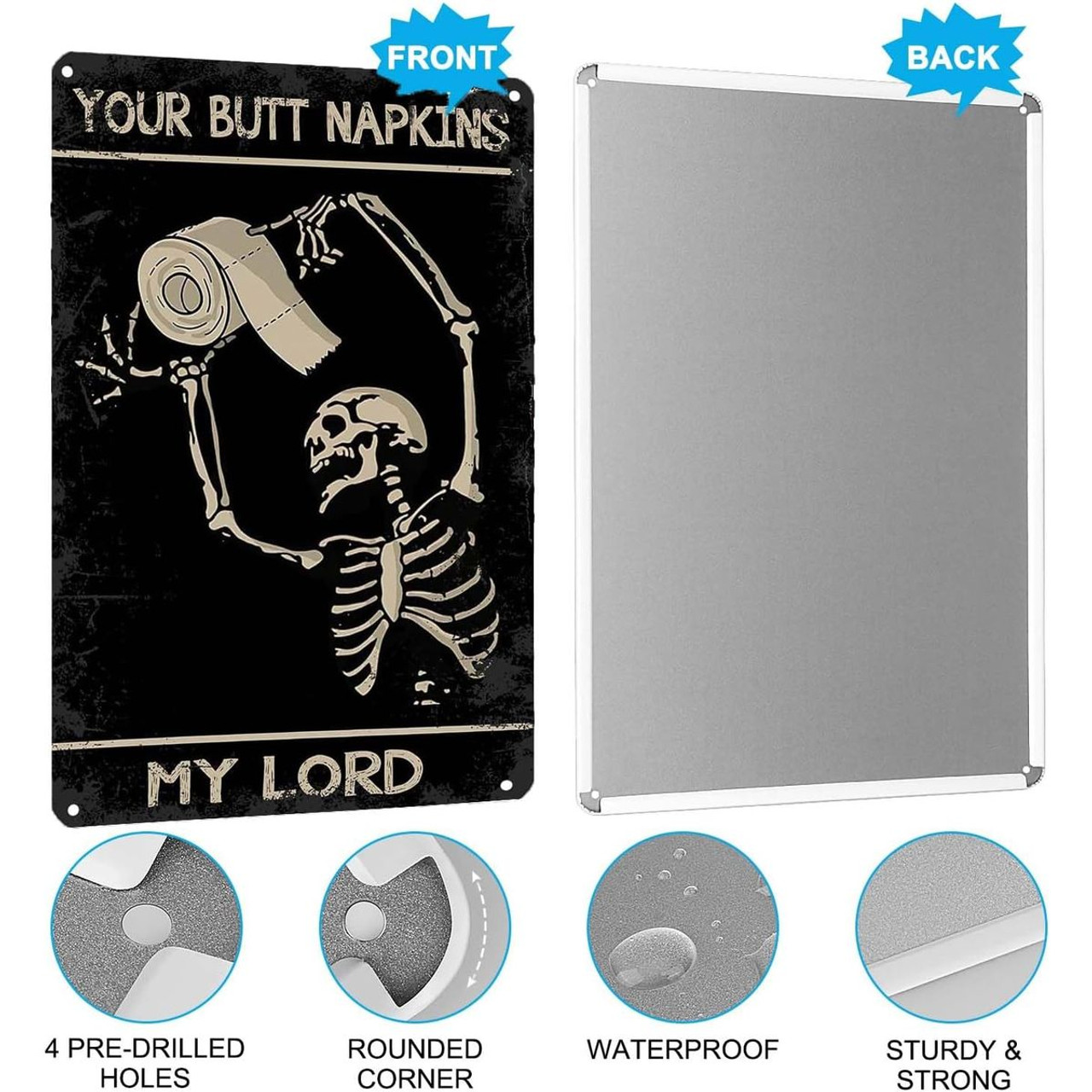 Vintage Skeleton Butt Napkins Sign  product image