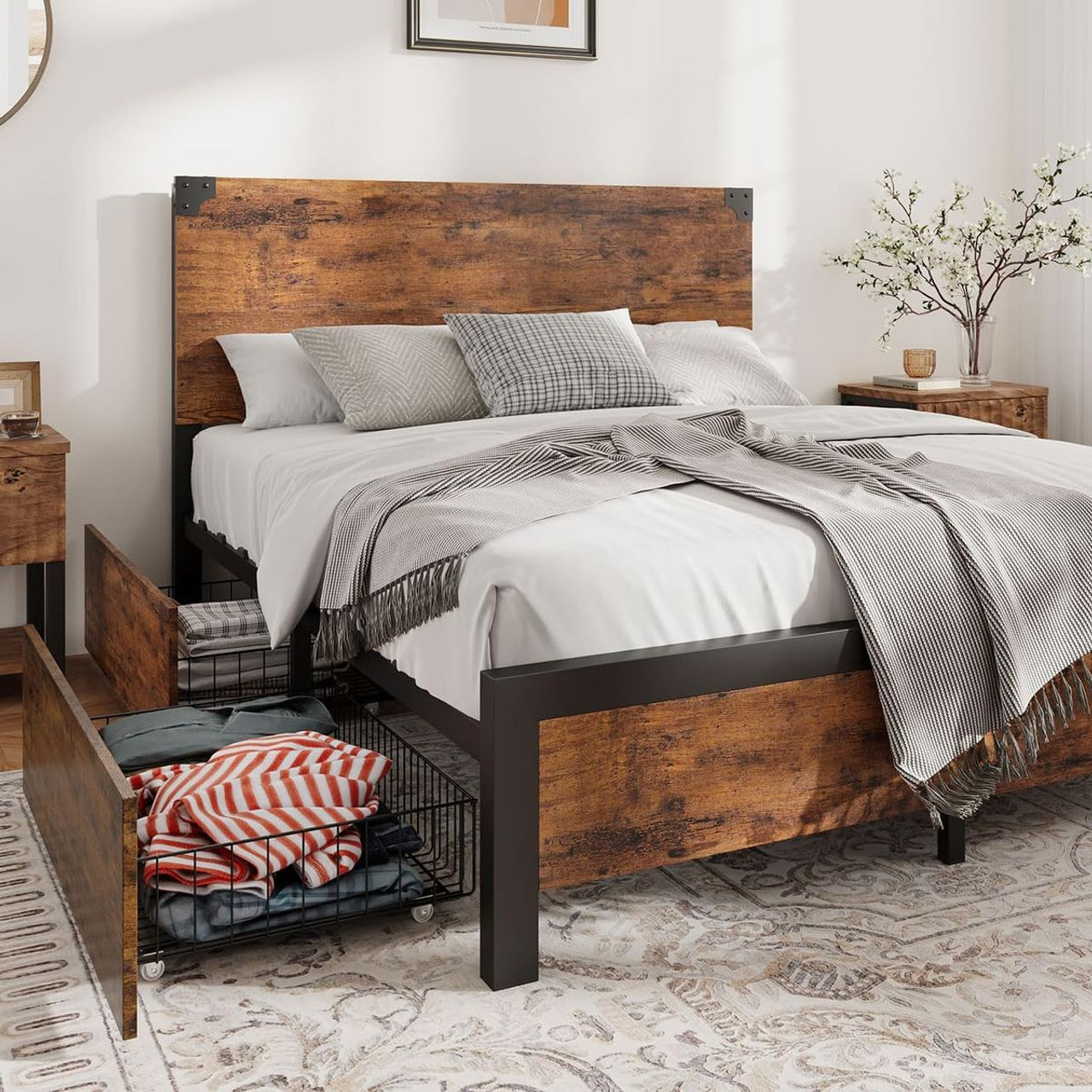 Bed Frame with 4 Storage Drawers product image