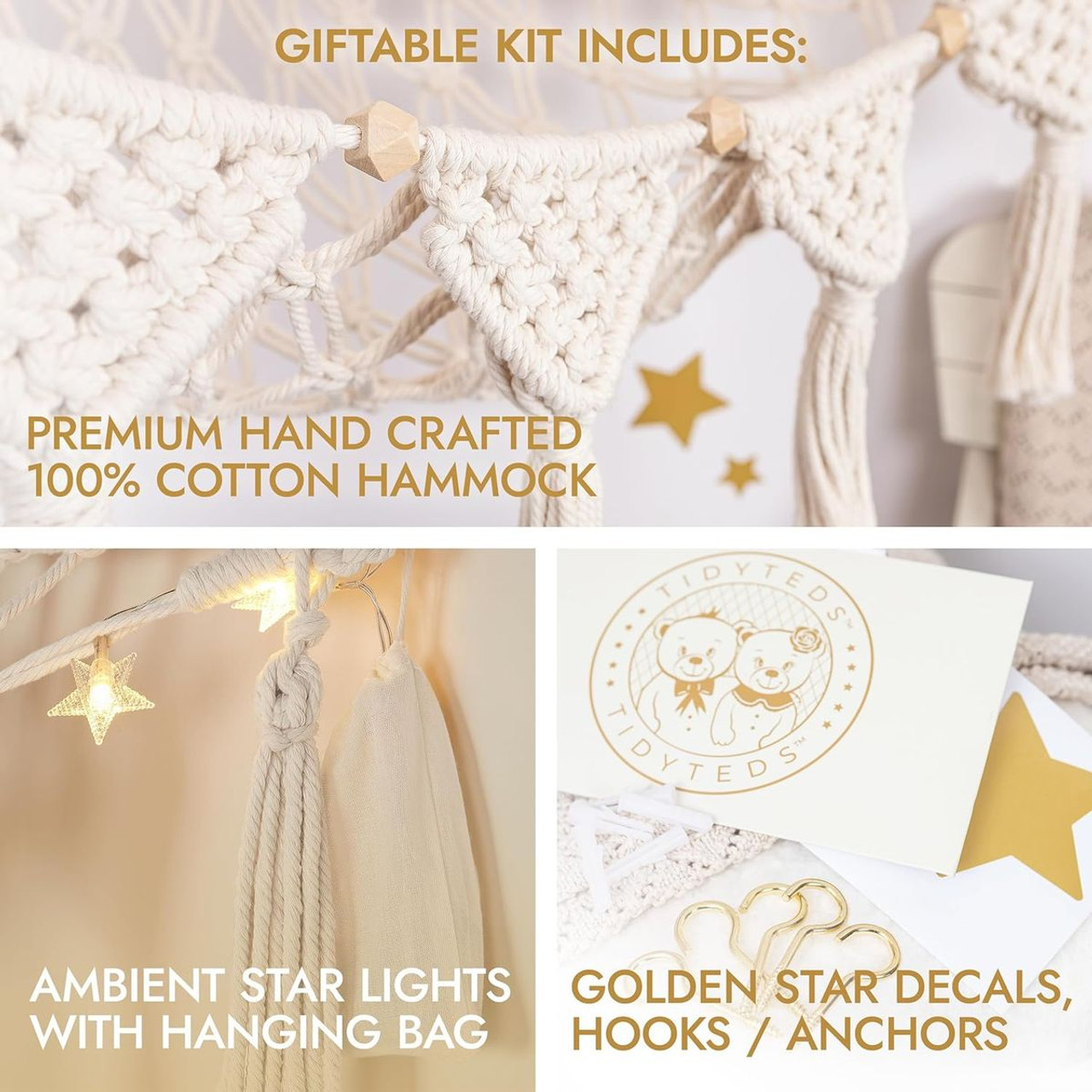 Macrame Stuffed Animal Corner Hammock  product image