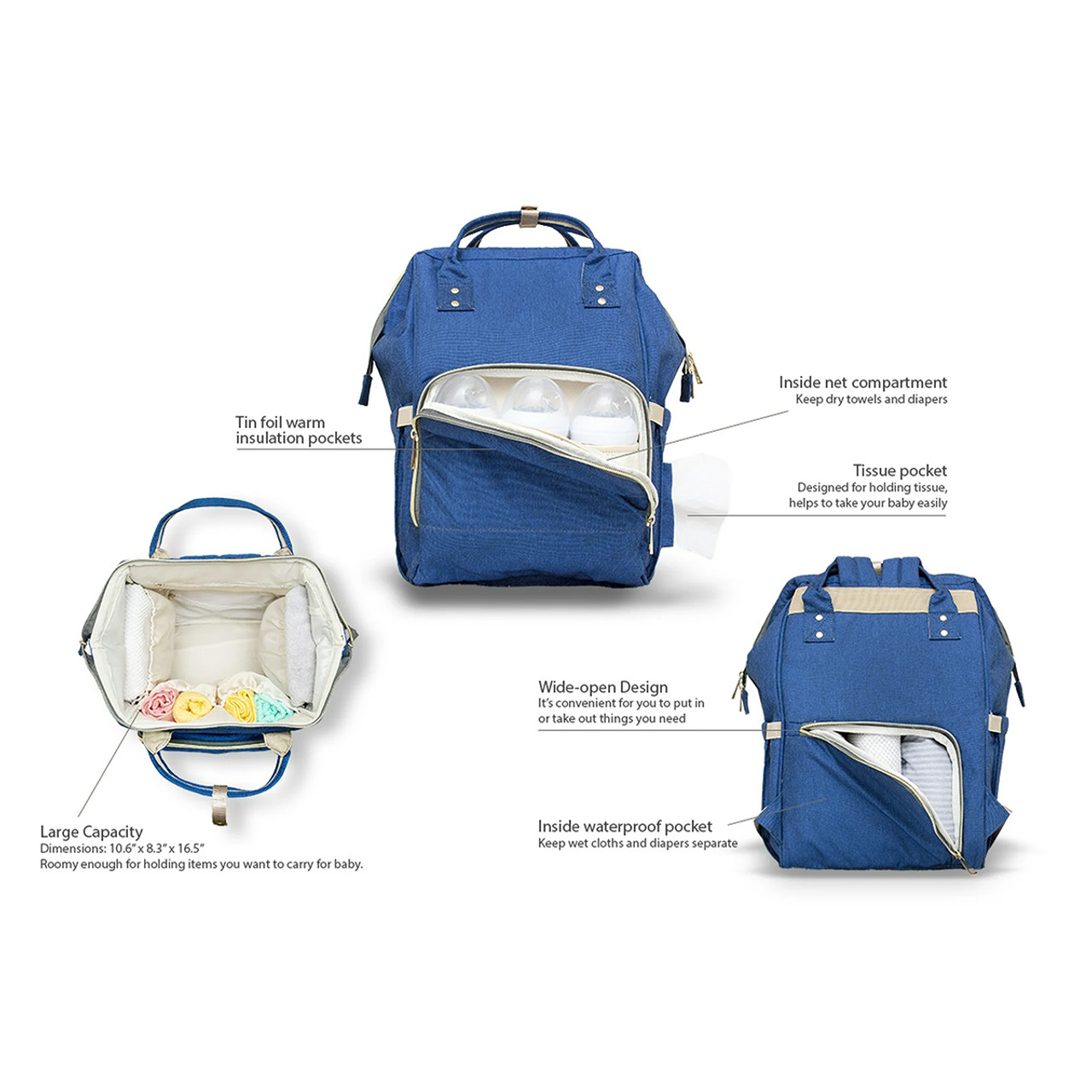 Durable Multifunction Olive Diaper Bag Backpack product image