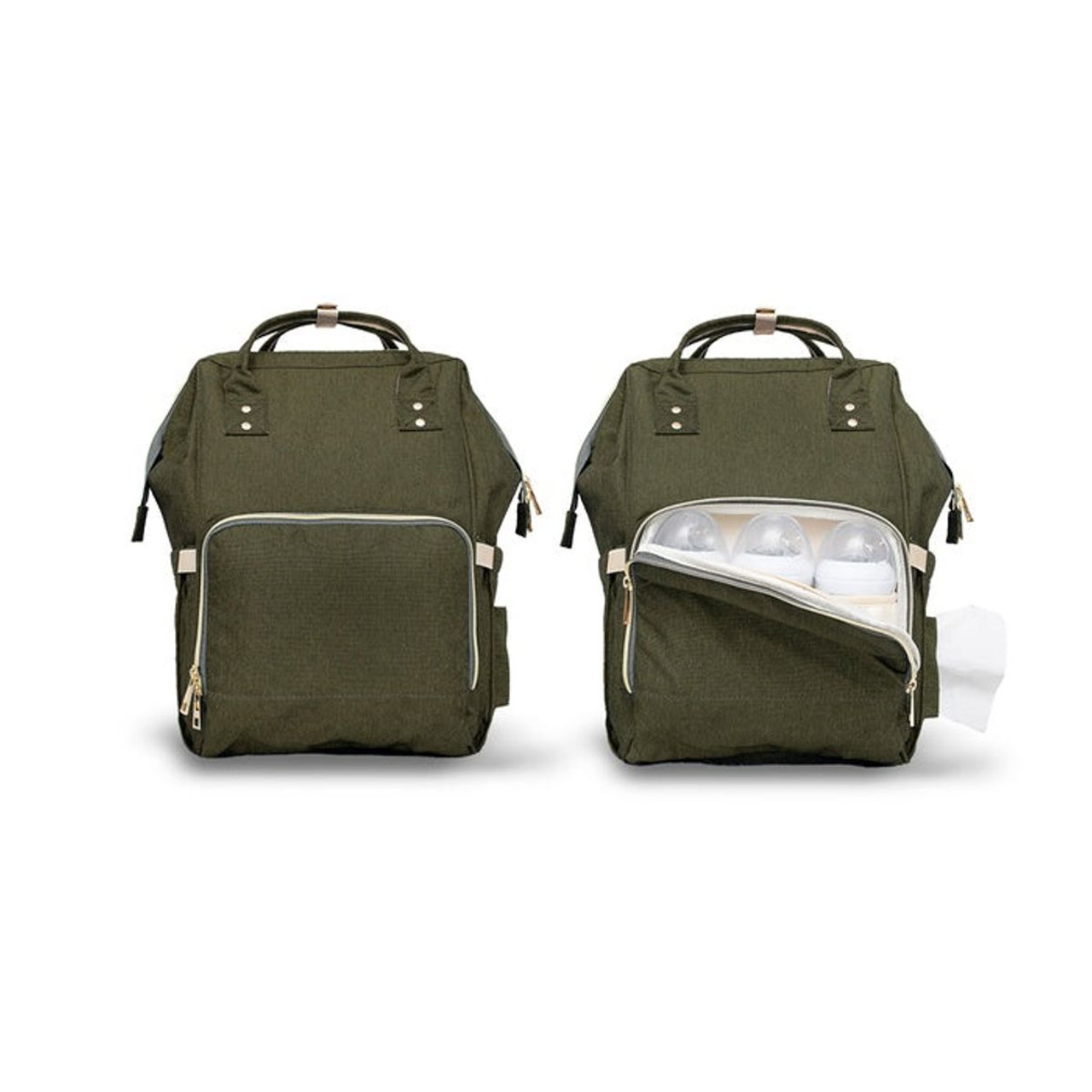 Durable Multifunction Olive Diaper Bag Backpack product image