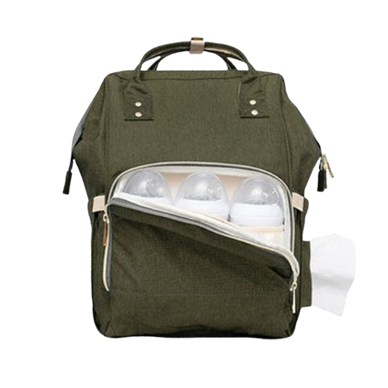 Durable Multifunction Olive Diaper Bag Backpack product image