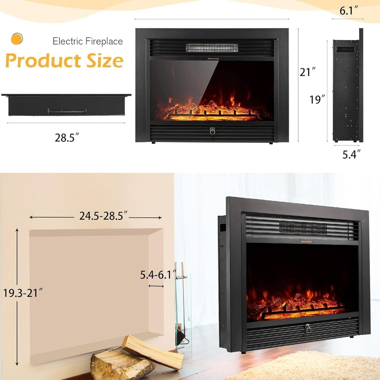 28.5" Electric LED Fireplace Insert  product image