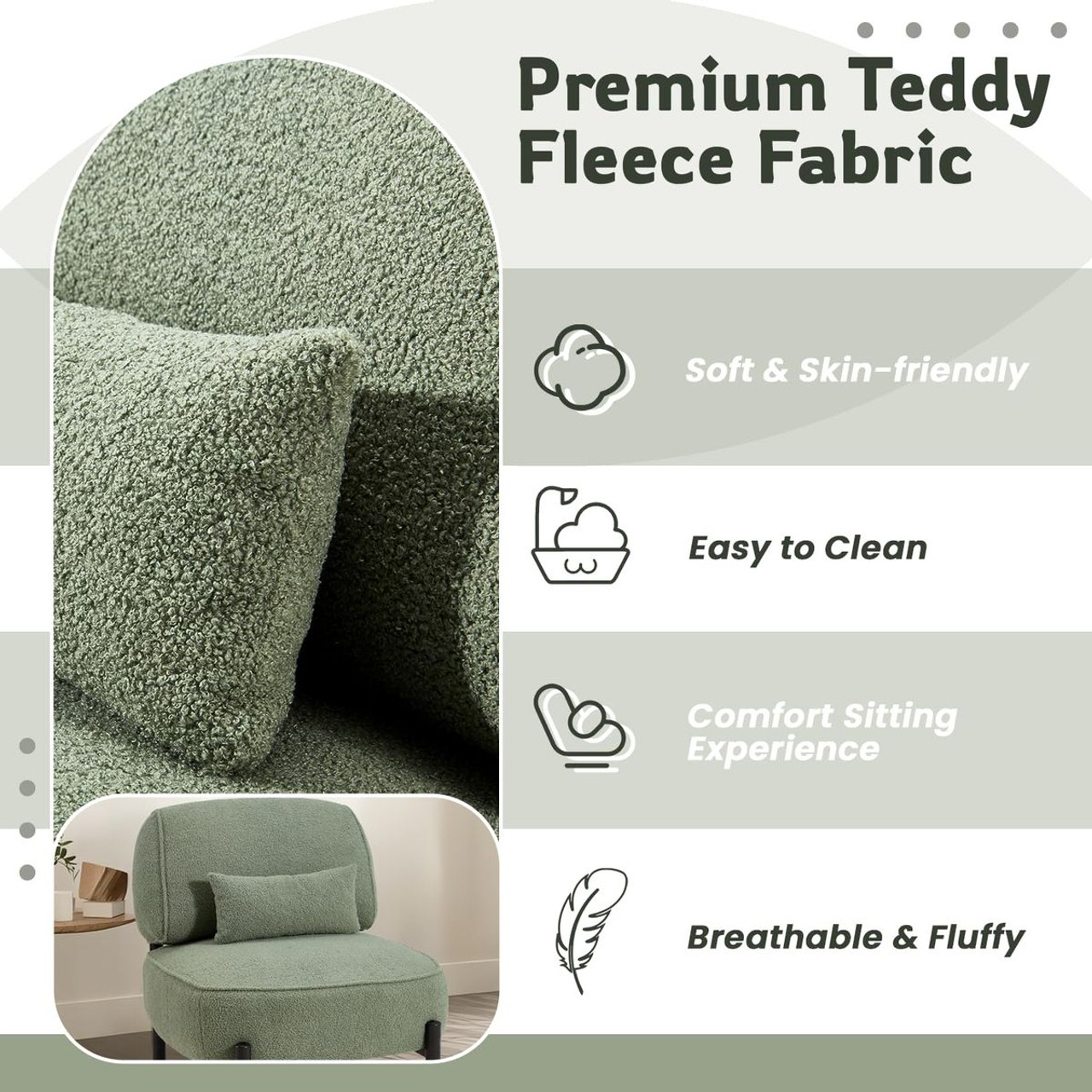 Mid-Century Modern Accent Chair with Pillow product image