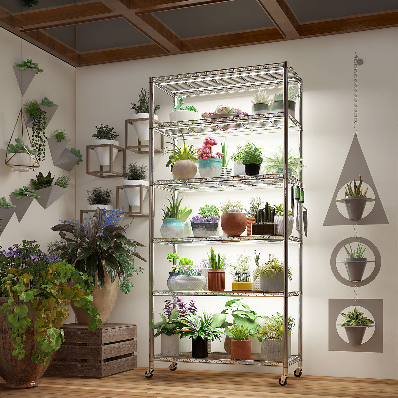 Wire Shelving Unit with Wheels and Metal Shelves product image