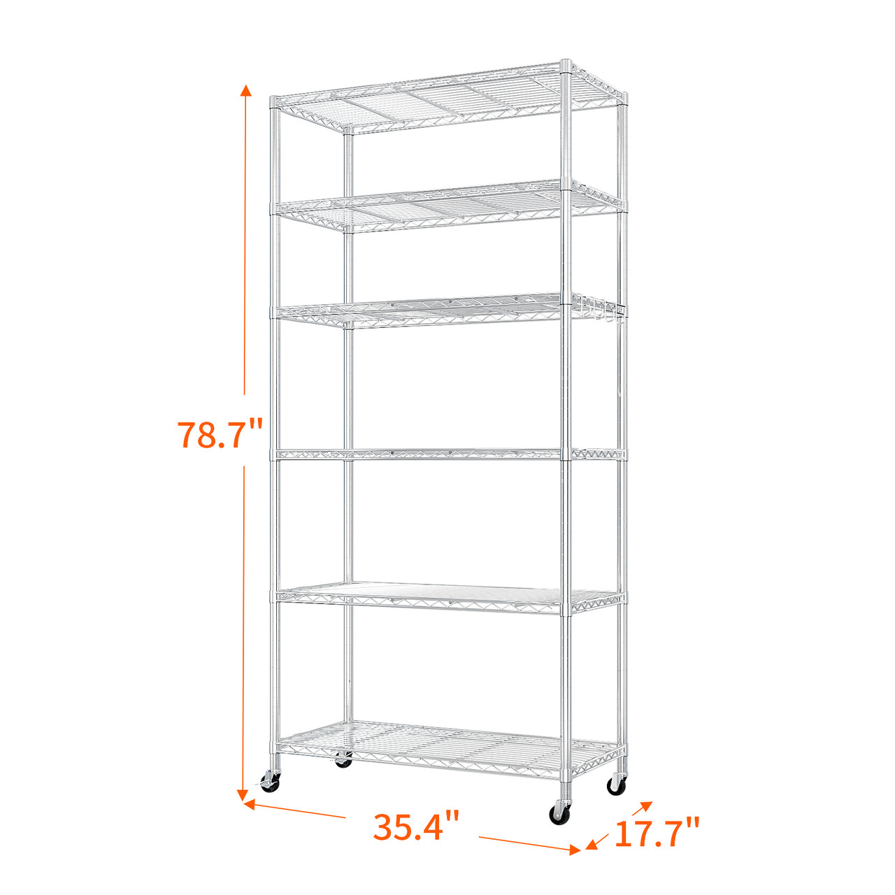 Wire Shelving Unit with Wheels and Metal Shelves product image