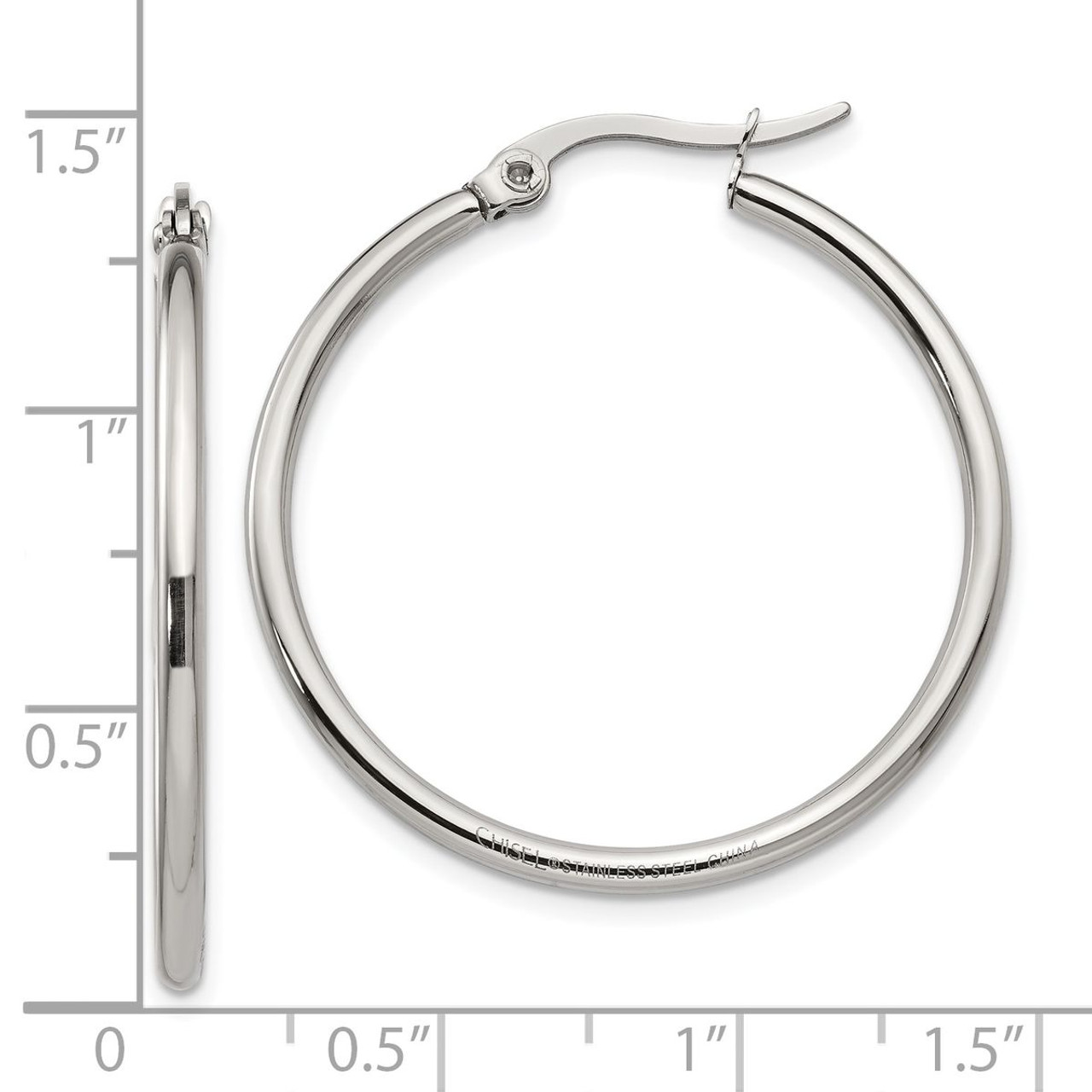 Stainless Steel Polished 32.5mm Hoop Earrings product image