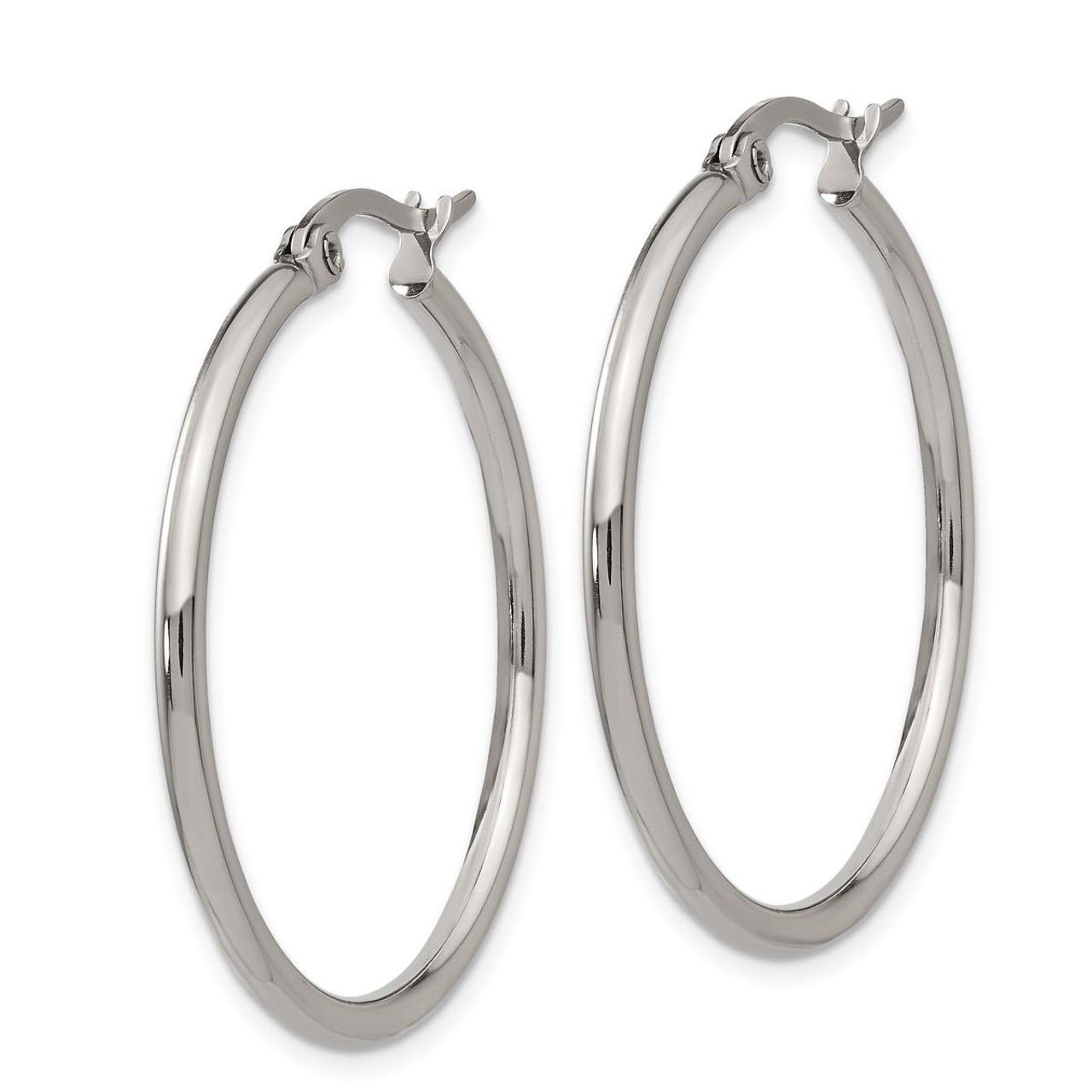 Stainless Steel Polished 32.5mm Hoop Earrings product image