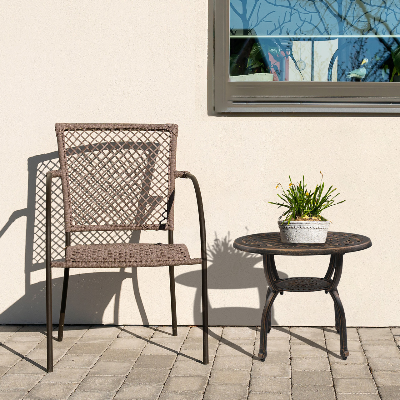 23.6" Cast Aluminum Outdoor Side Table product image