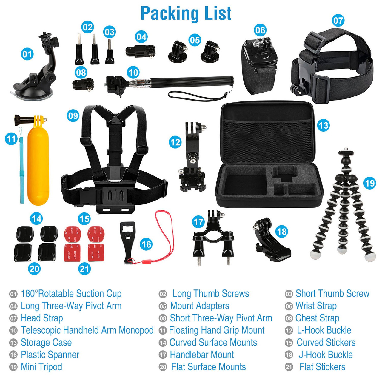 iMounTEK® 26-in-1 Camera Accessories Kit for GoPro® Hero Action Cameras product image