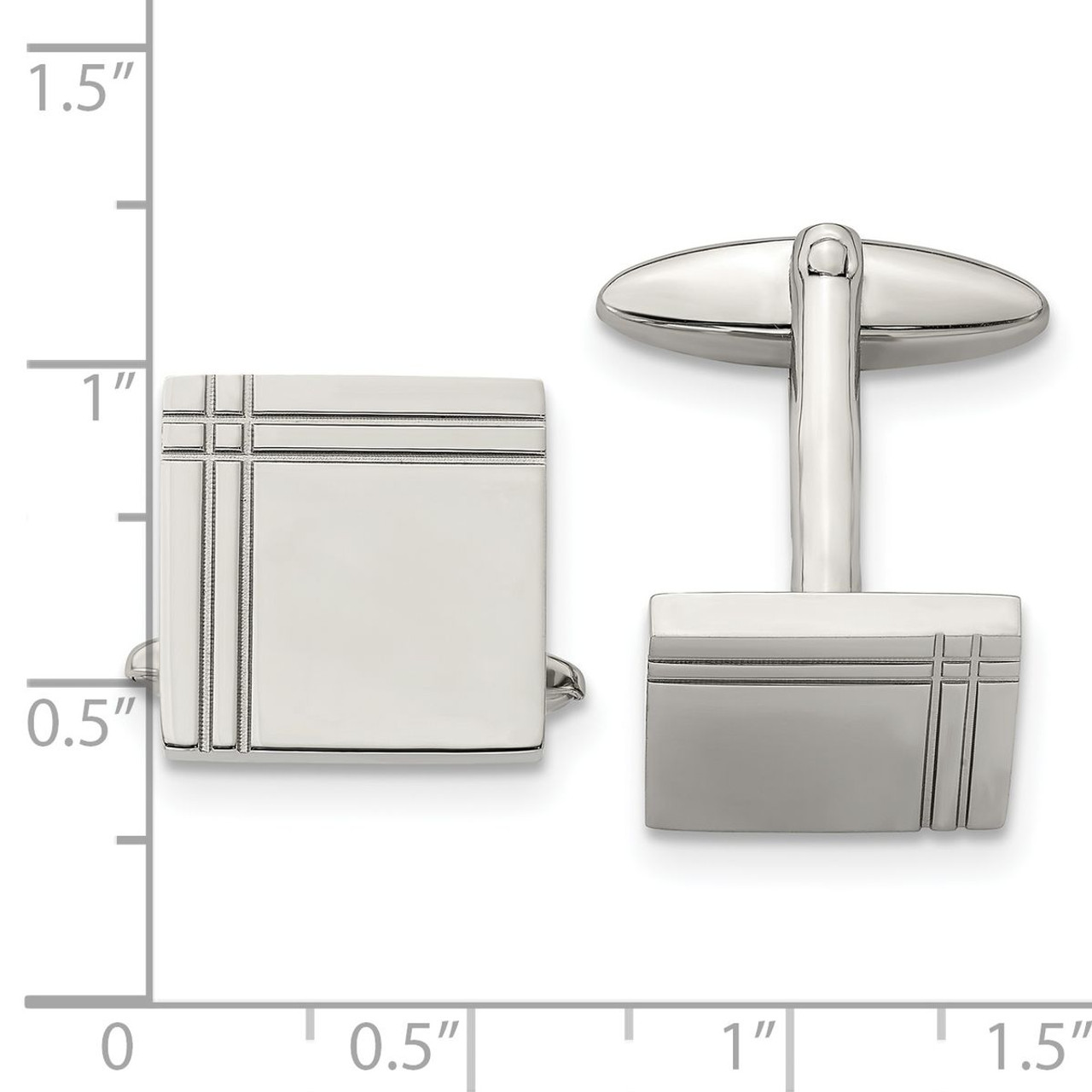 Stainless Steel Polished Square Cufflinks product image