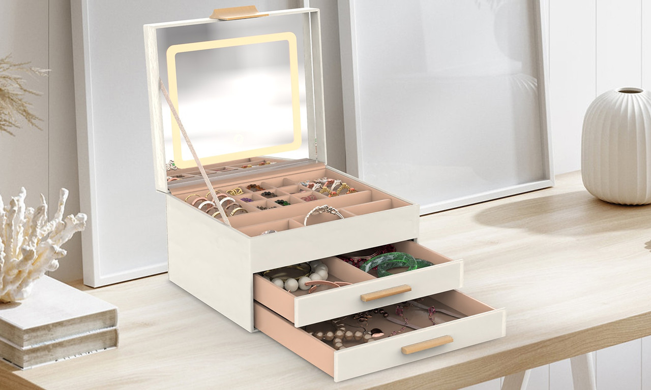 Laromni Jewelry Box with LED Mirror product image