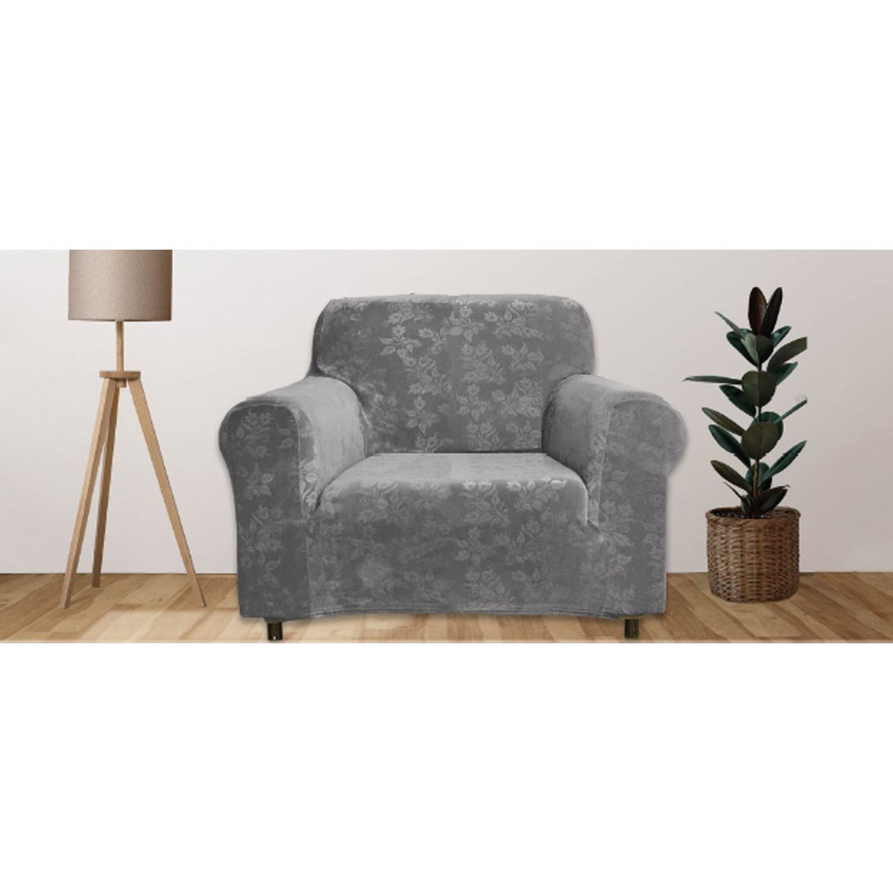 Rich Floral Pattern Velvet Stretch Slipcovers product image