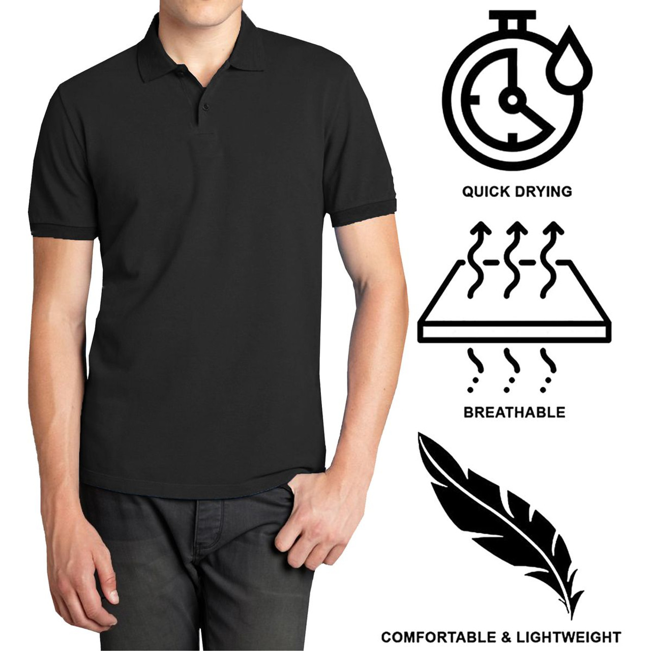 Men’s Short Sleeve Pique Polo Shirt (5-Pack) product image