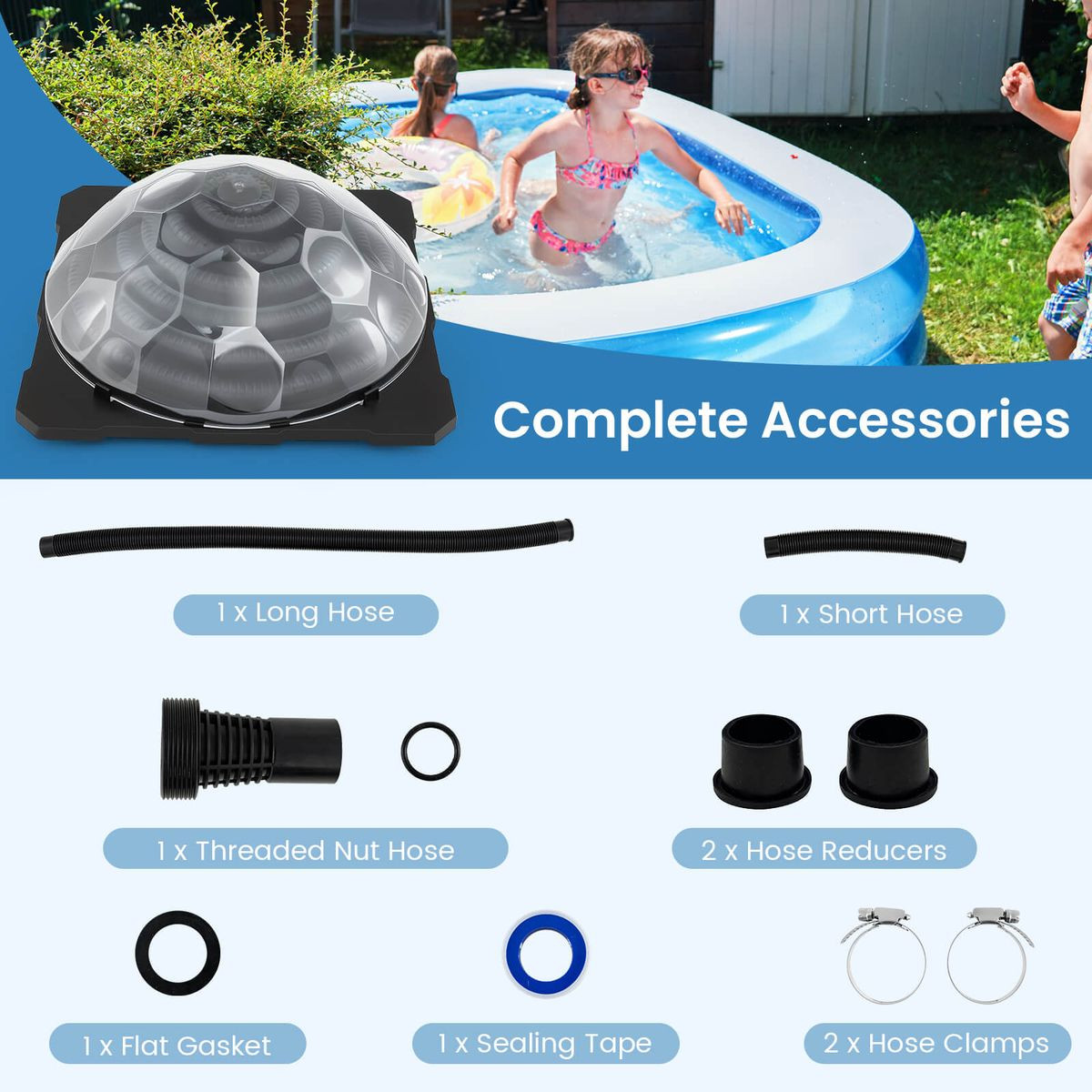 Solar Dome Pool Heater with Transparent Cover (1- to 3-Pack) product image