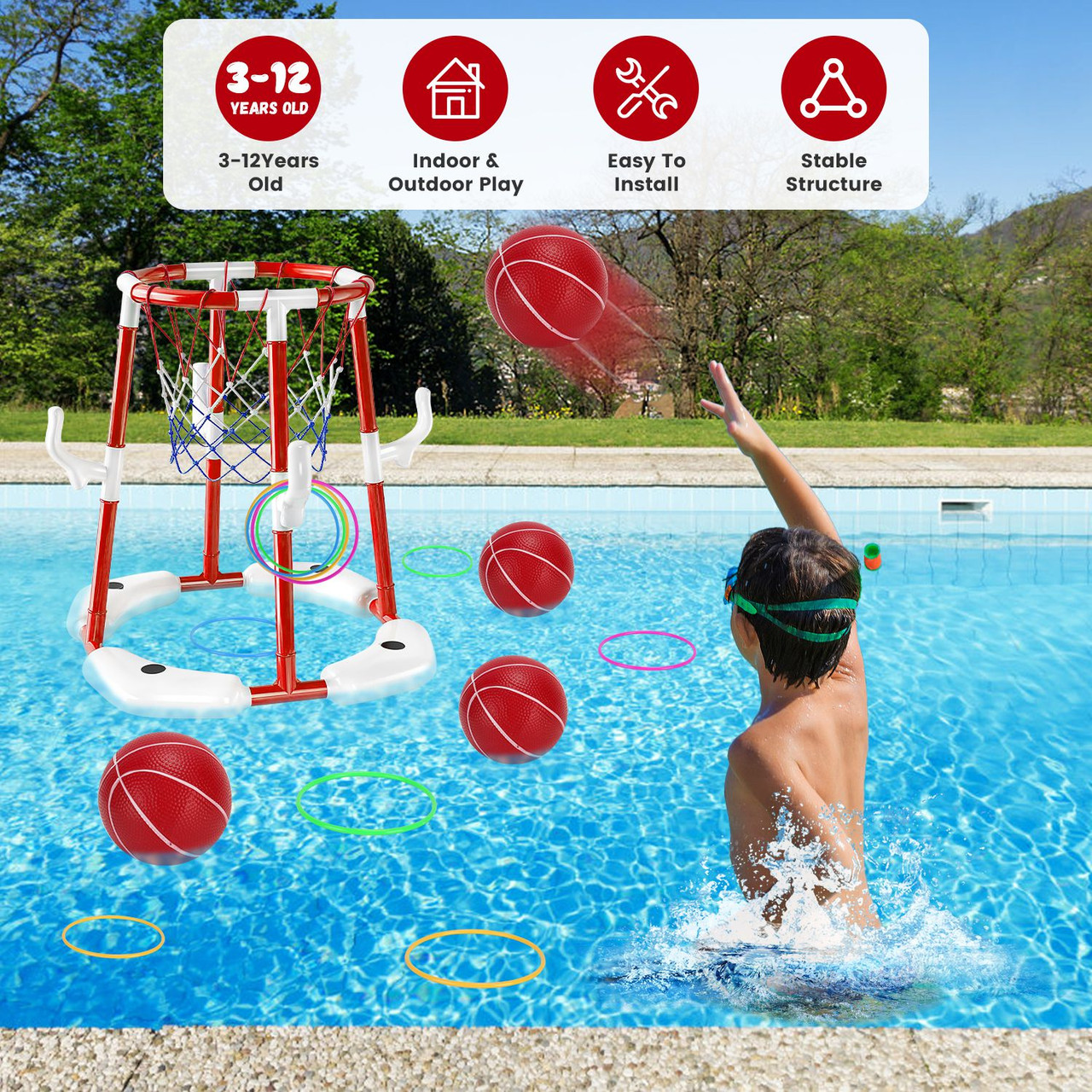 CoolWorld Pool Basketball Hoop product image