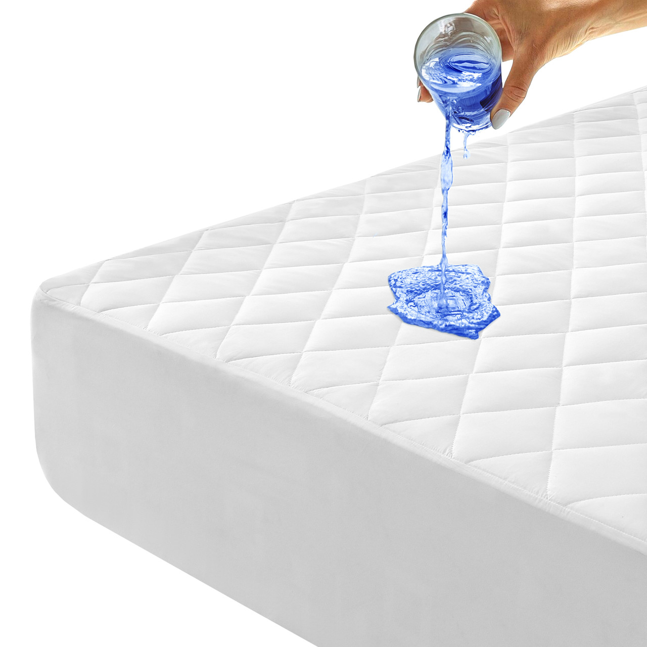 100% Waterproof Quilted Mattress Pad, Soft & Noiseless Topper product image