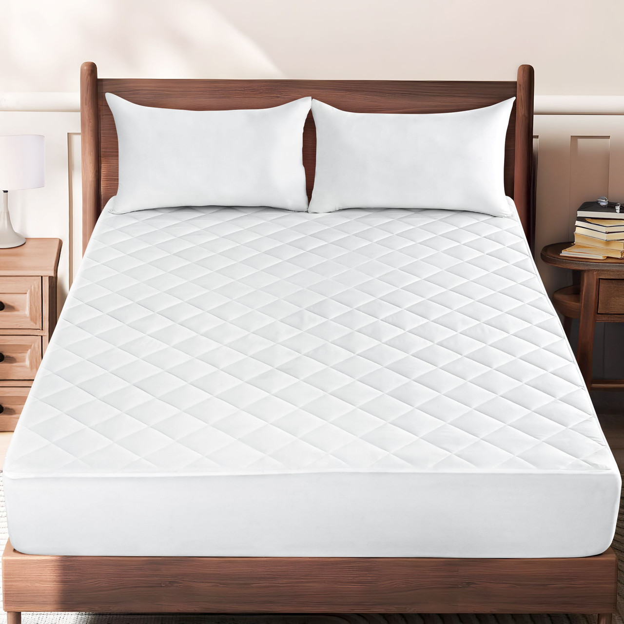 100% Waterproof Quilted Mattress Pad, Soft & Noiseless Topper product image