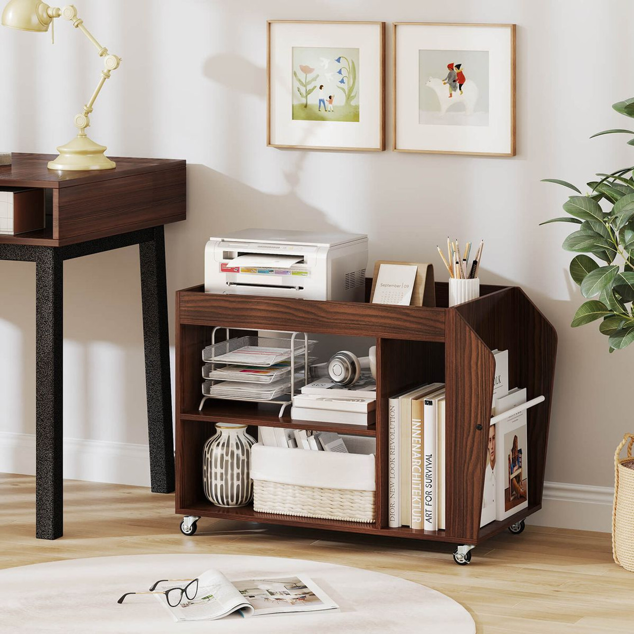 3-Tier Rolling Side End Table product image