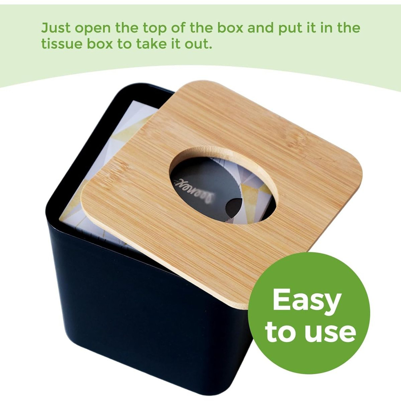 Modern Bamboo Tissue Box Cover product image
