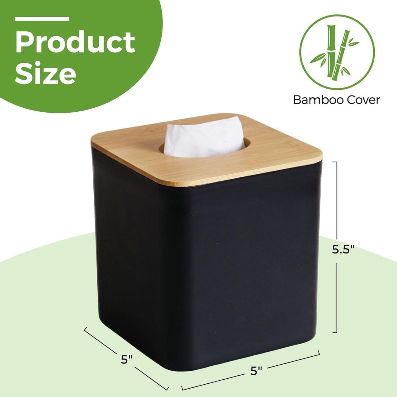 Modern Bamboo Tissue Box Cover product image