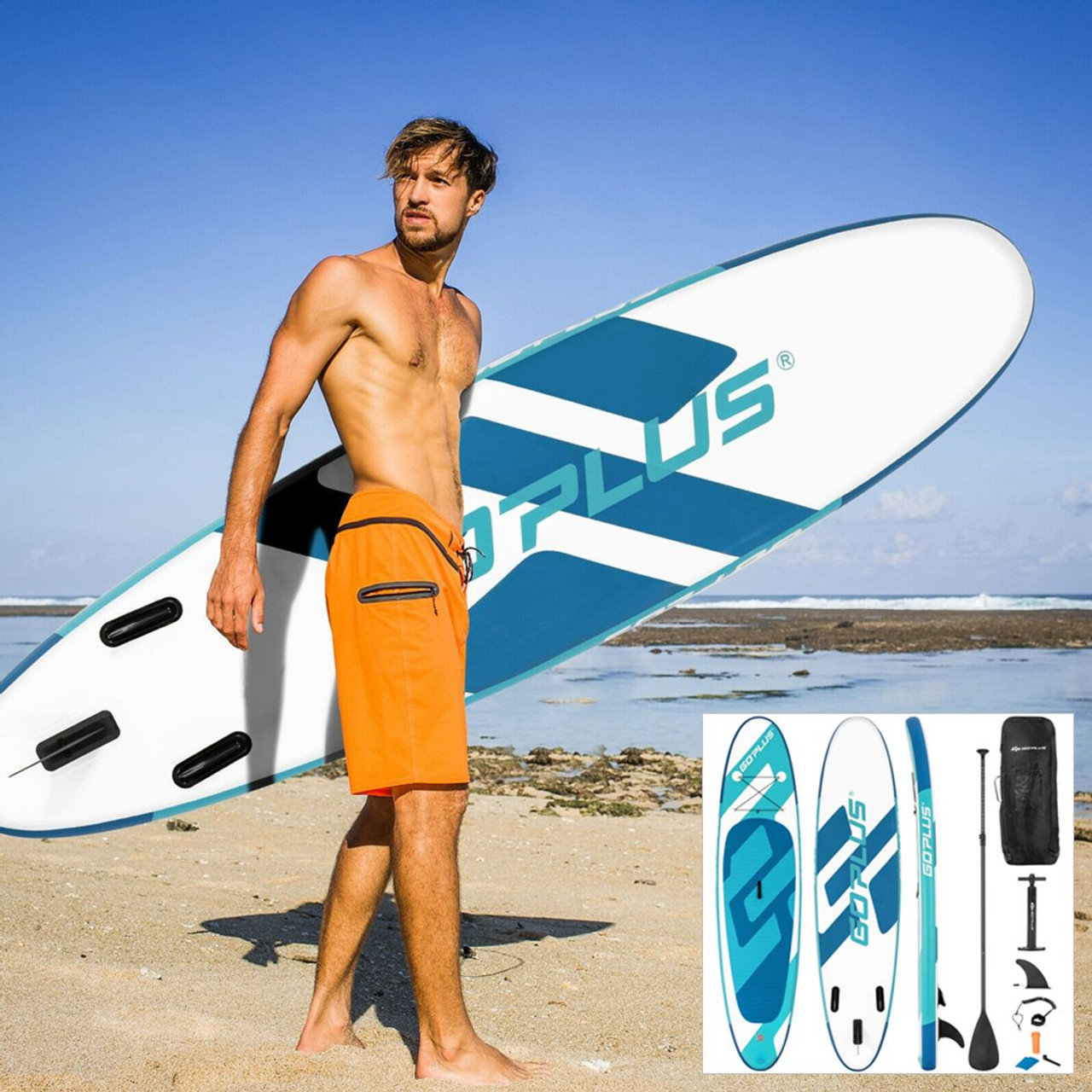 10- or 11-Foot Inflatable Stand-Up Paddle Board with Paddle product image