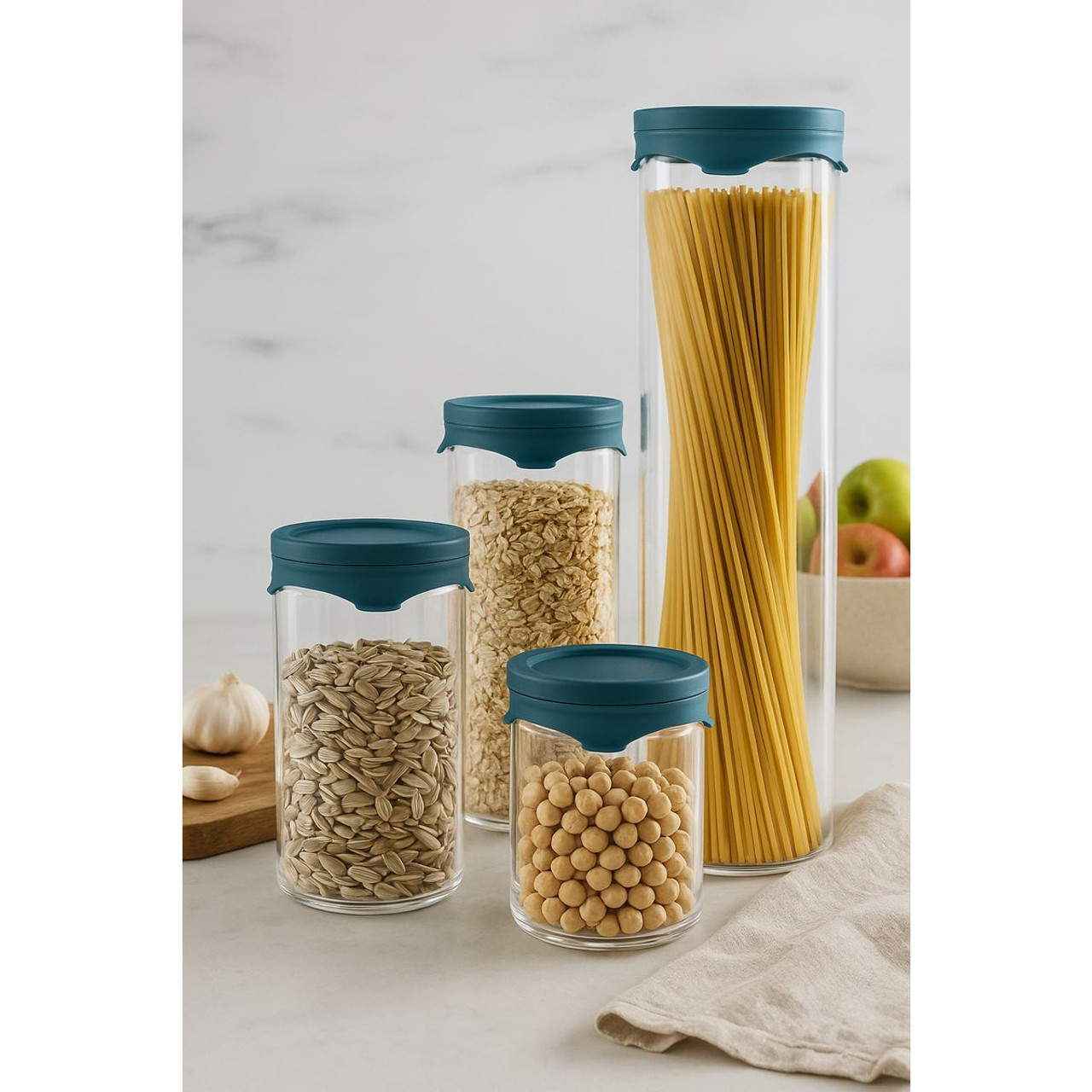 Flip-N-Snap Borosilicate Glass Stackable Airtight Storage Set product image